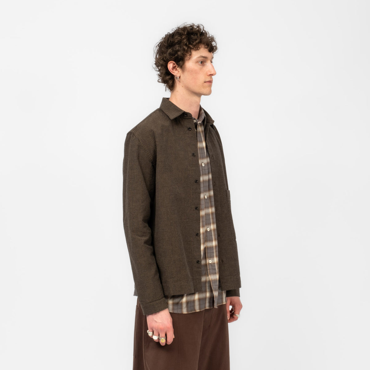 [SAGE NATION] NATAL SHIRT _ BROWN/NAVY STRIPE