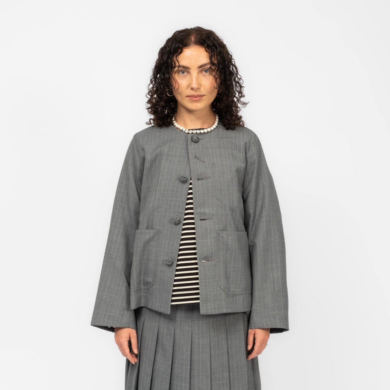 [RHODOLIRION] RAILWAYS DRIVER JACKET GABARDINE _ GREY