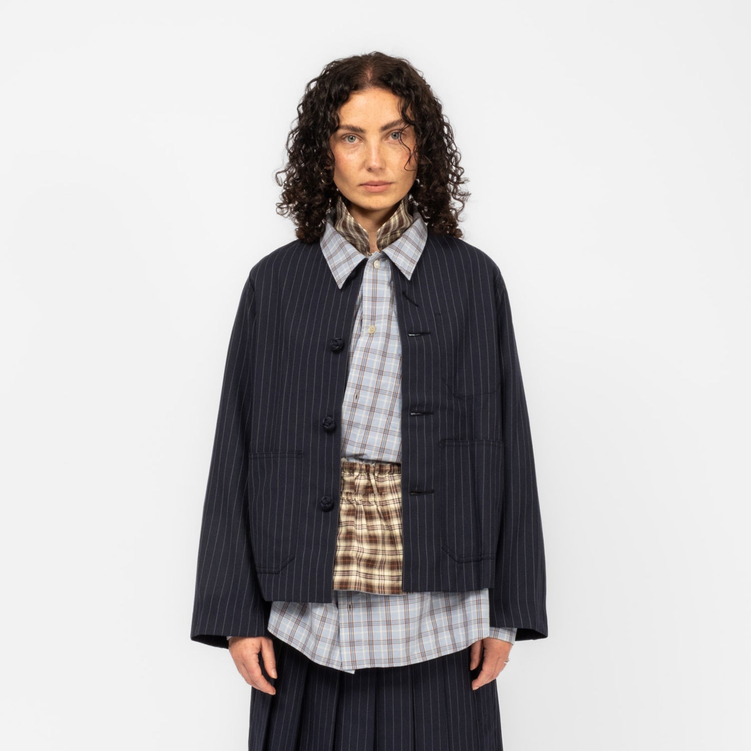 [RHODOLIRION] RAILWAYS DRIVER JACKET GABARDINE _ NAVY