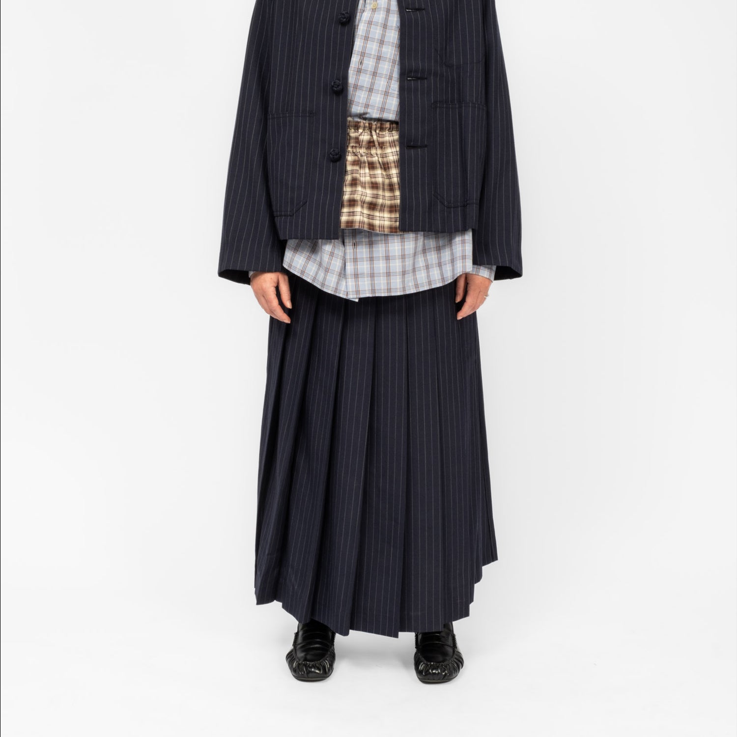 [RHODOLIRION] SUSPENDER KILT _ NAVY