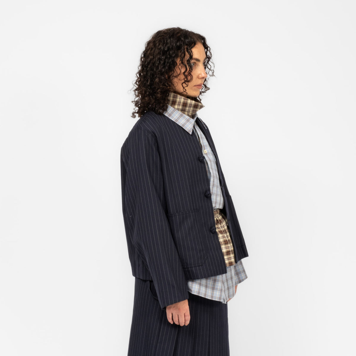 [RHODOLIRION] RAILWAYS DRIVER JACKET GABARDINE _ NAVY