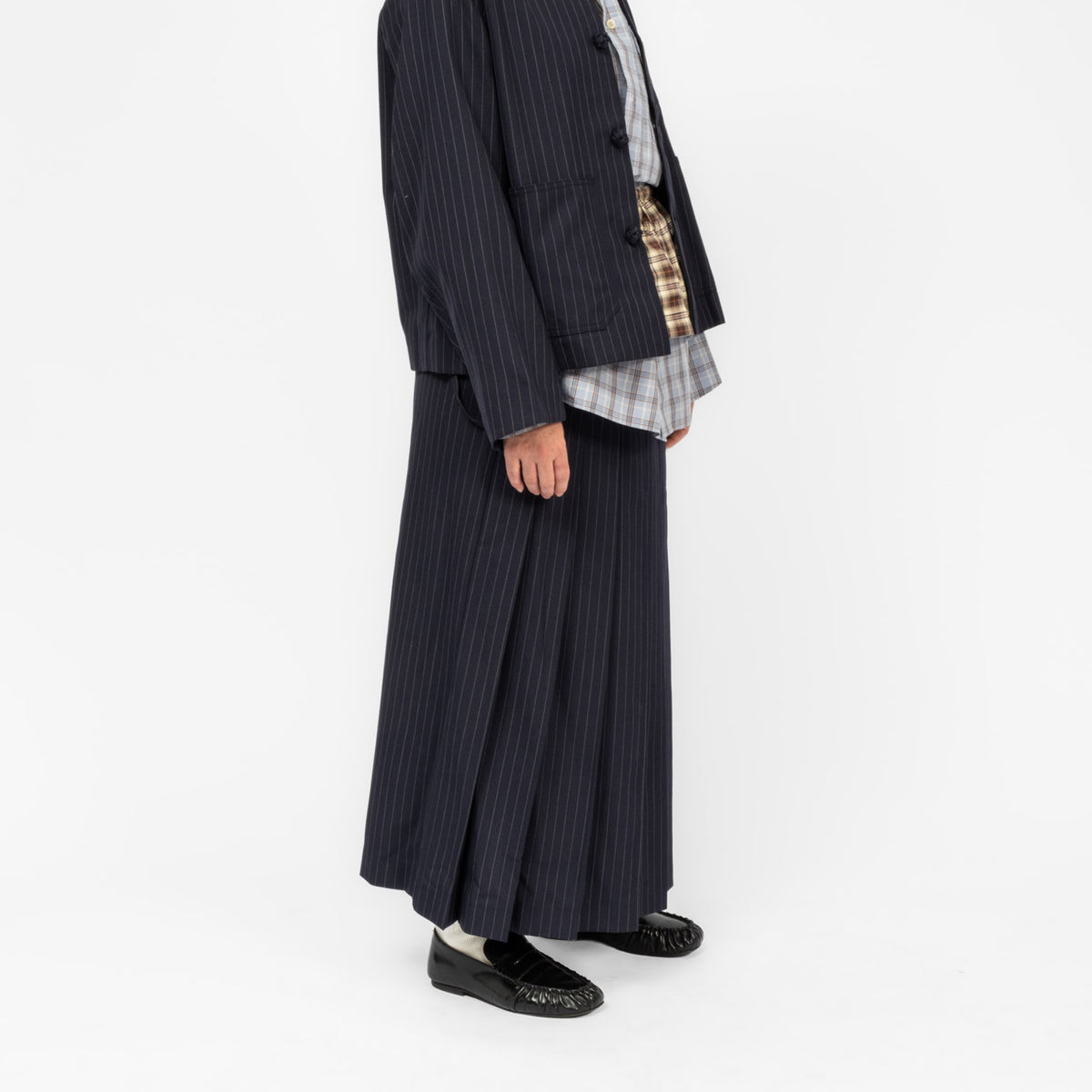 [RHODOLIRION] SUSPENDER KILT _ NAVY