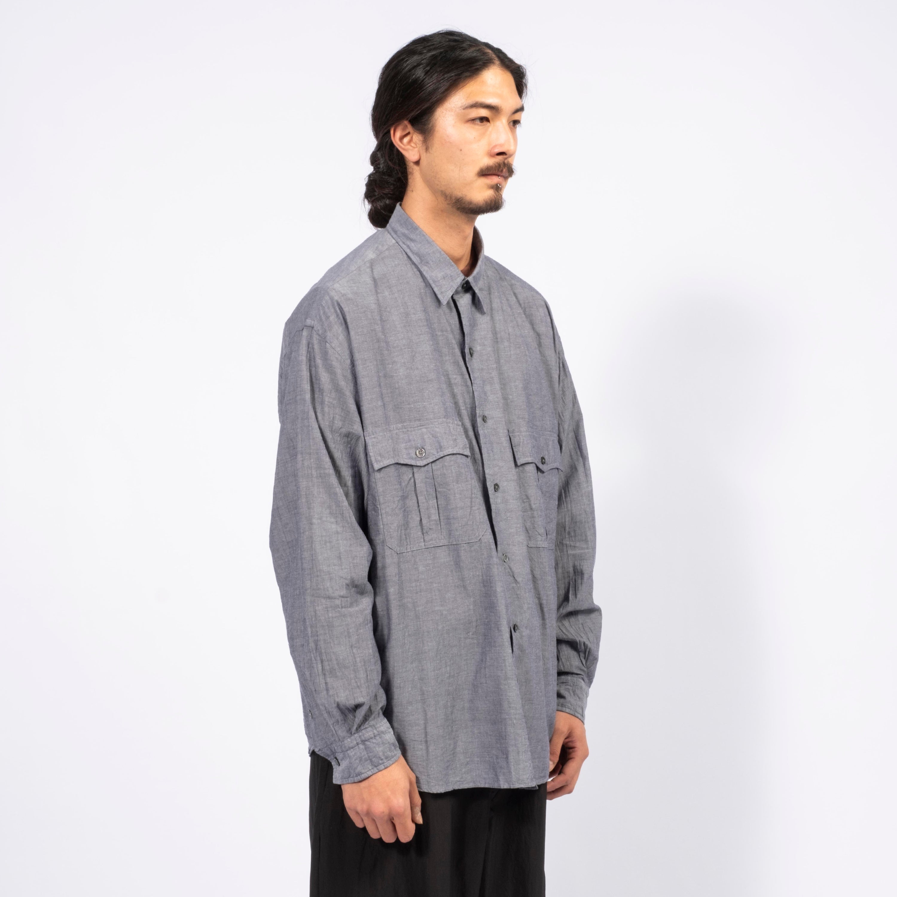 Lサイズ！PorterClassic ガーゼプルオーバースリーピングシャツ Porter Classic SUVIN GOLD GAUZE STAND COLLAR LONG SMOCK