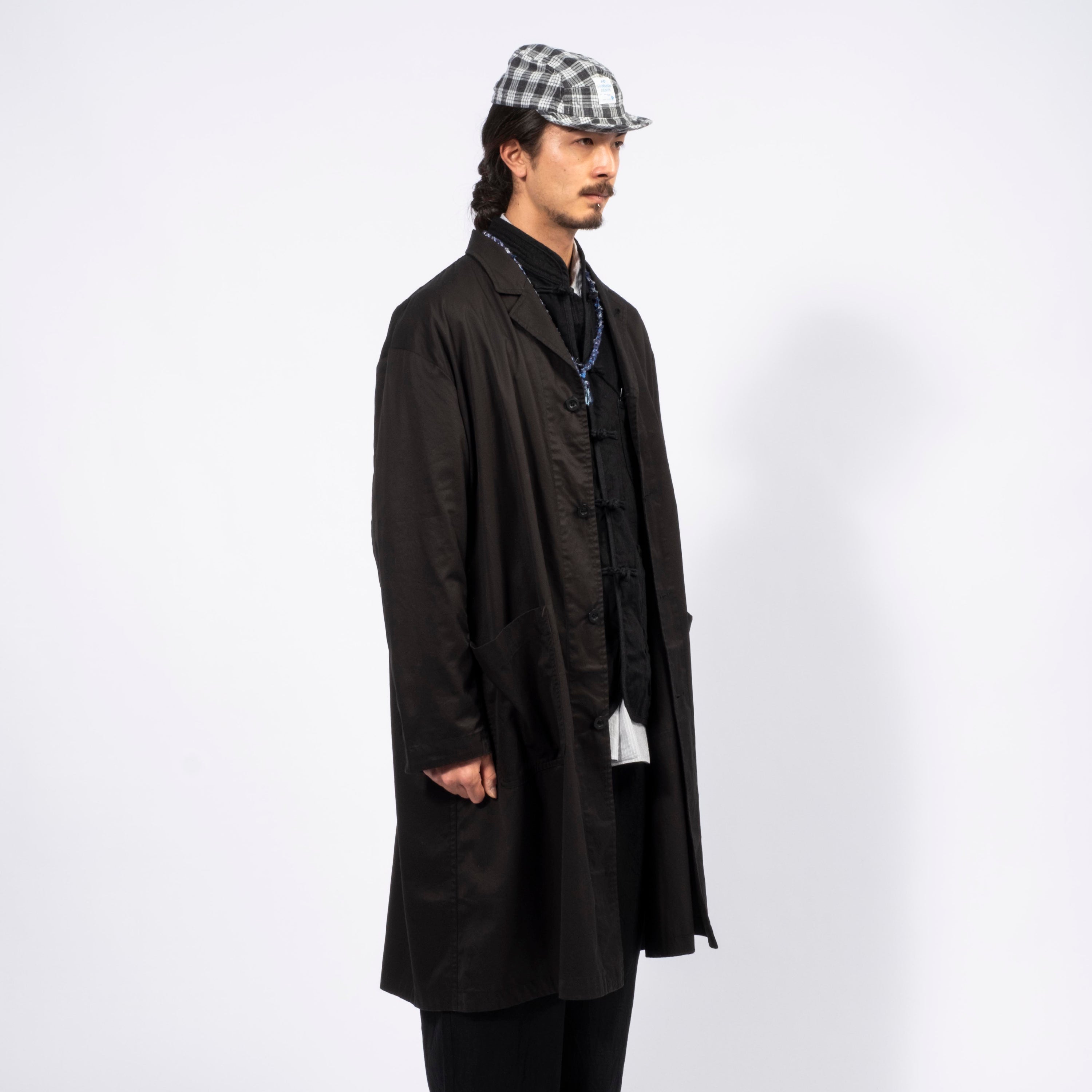 [PORTER CLASSIC] GABARDINE LAB COAT _ BLACK