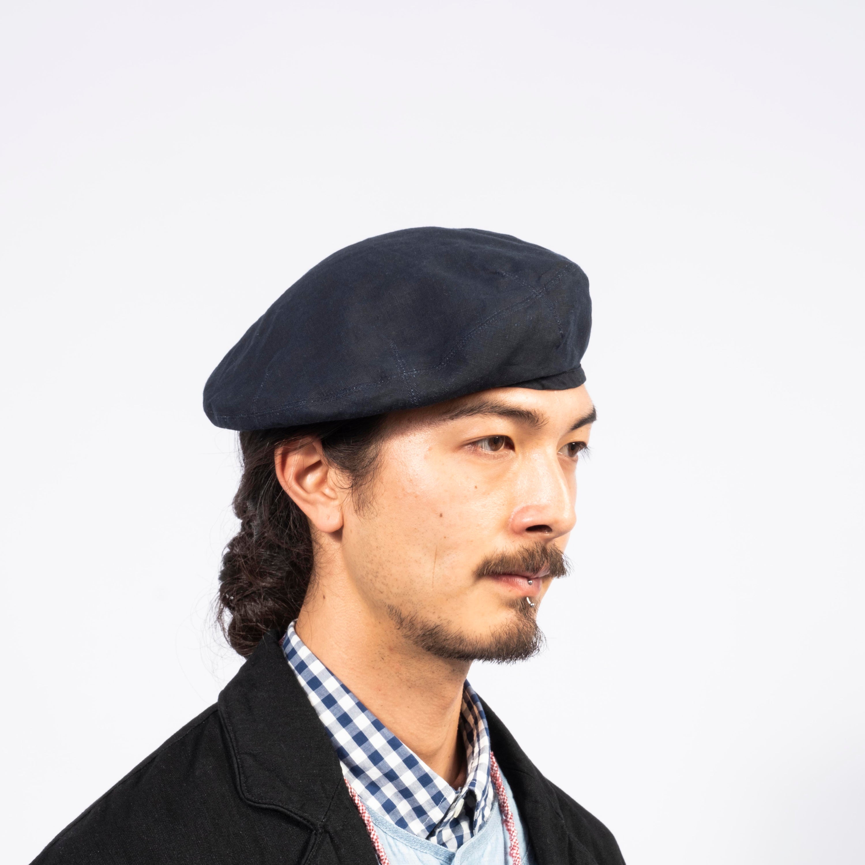 [PORTER CLASSIC X KIJIMA TAKAYUKI] FARMER’S LINEN BERET _ NAVY