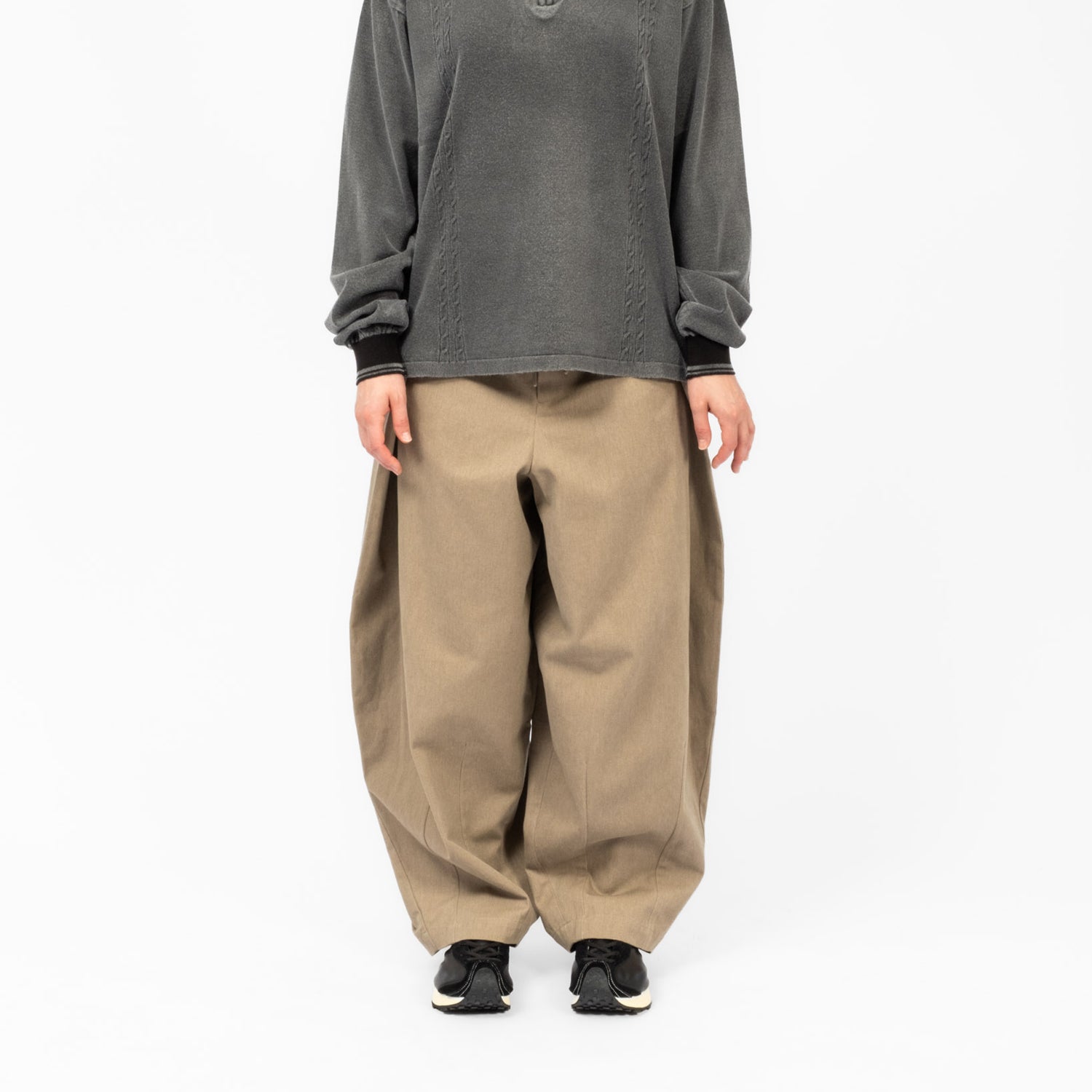 [AJOBYAJO] COTTON TWILL ONE TUCK PANTS _ BEIGE