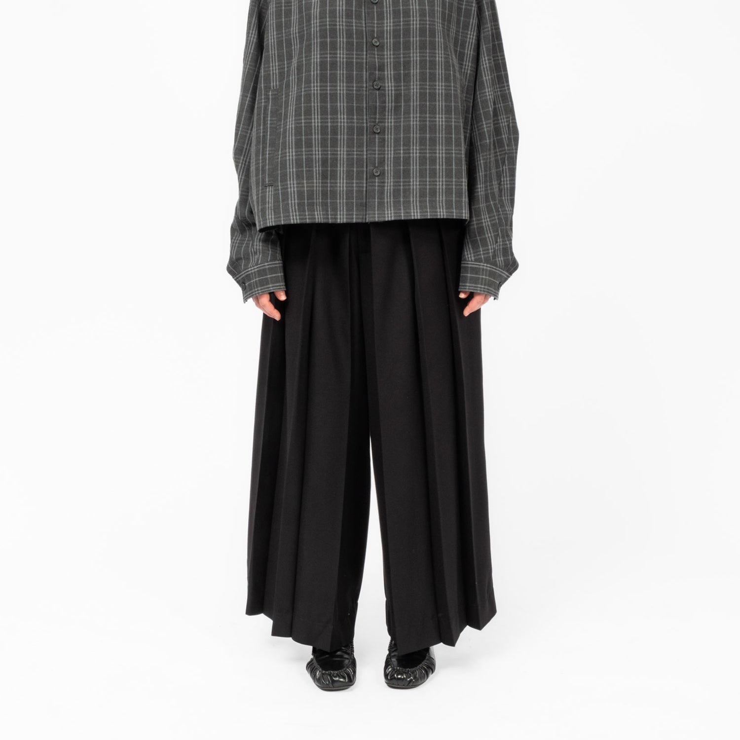 [AJOBYAJO] WOOL BLEND HAKAMA PANTS _ BLACK