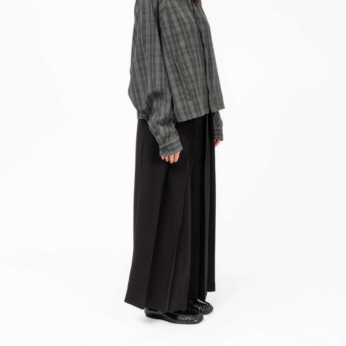 [AJOBYAJO] WOOL BLEND HAKAMA PANTS _ BLACK