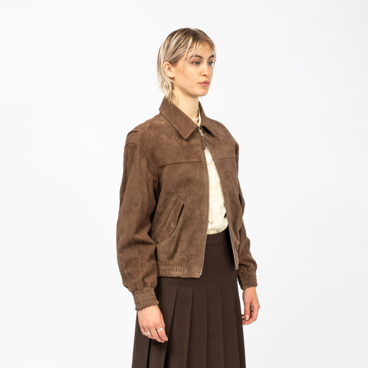 [DUNST] UNISEX REFINED SUEDE BLOUSON _ TAUPE SUEDE