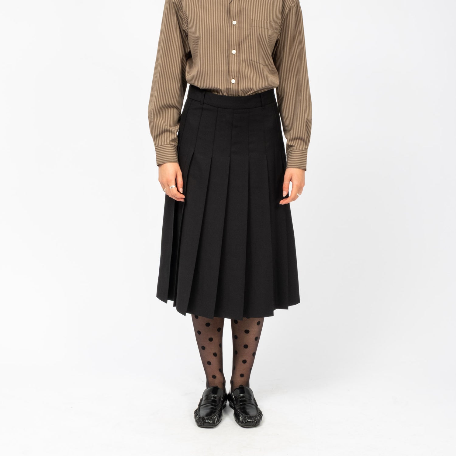 [DUNST] PLEATS LONG SKIRT _ BLACK