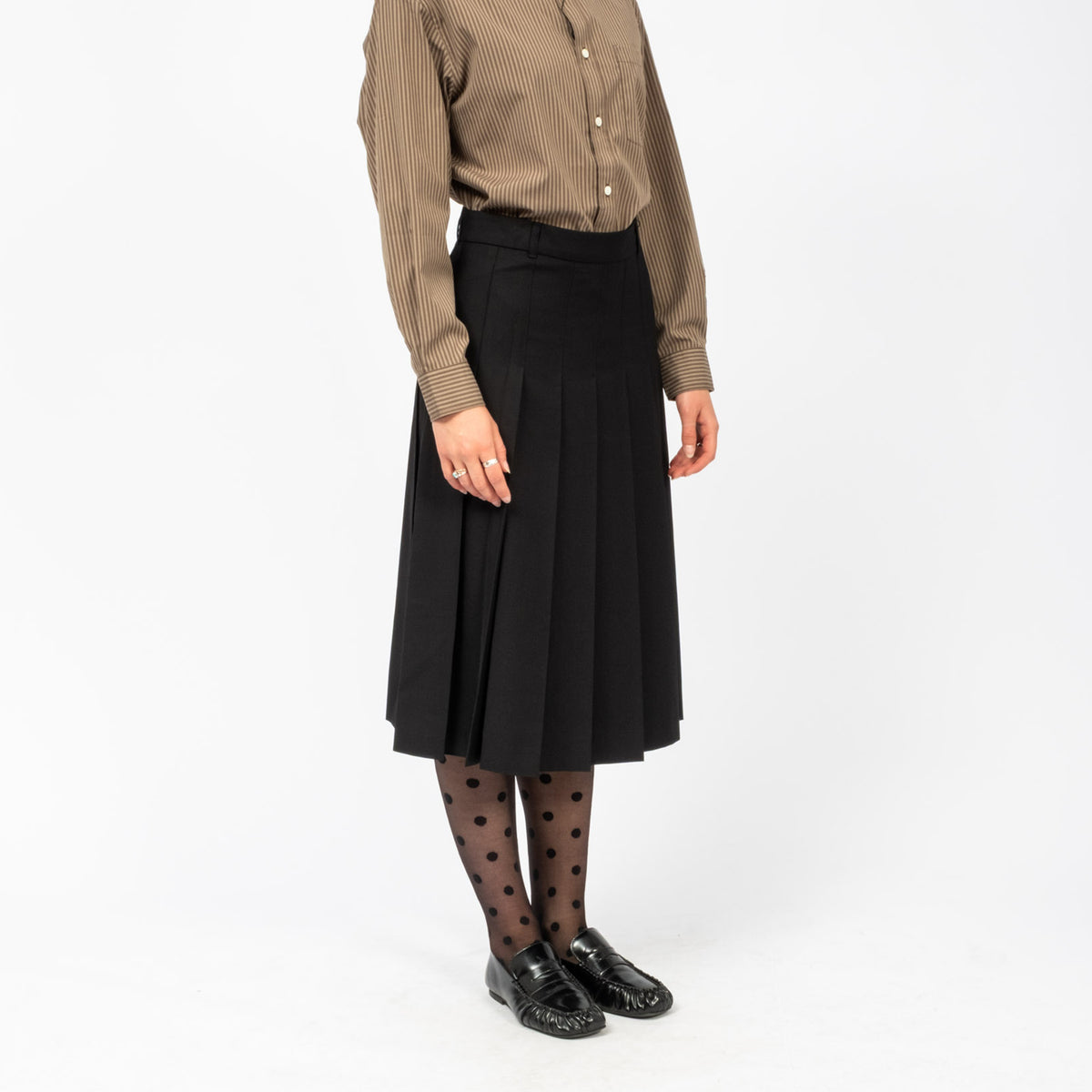 [DUNST] PLEATS LONG SKIRT _ BLACK