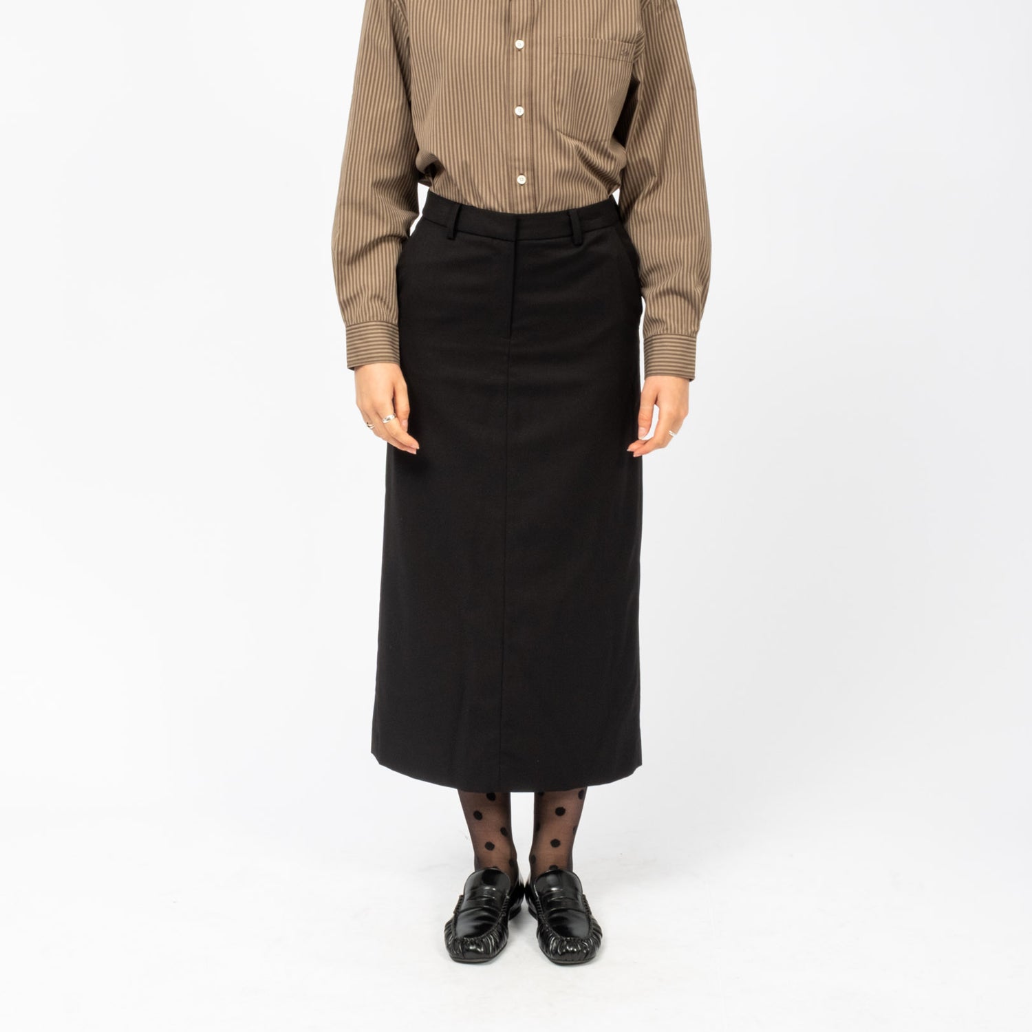 [DUNST] H-LINE LONG SKIRT _ BLACK