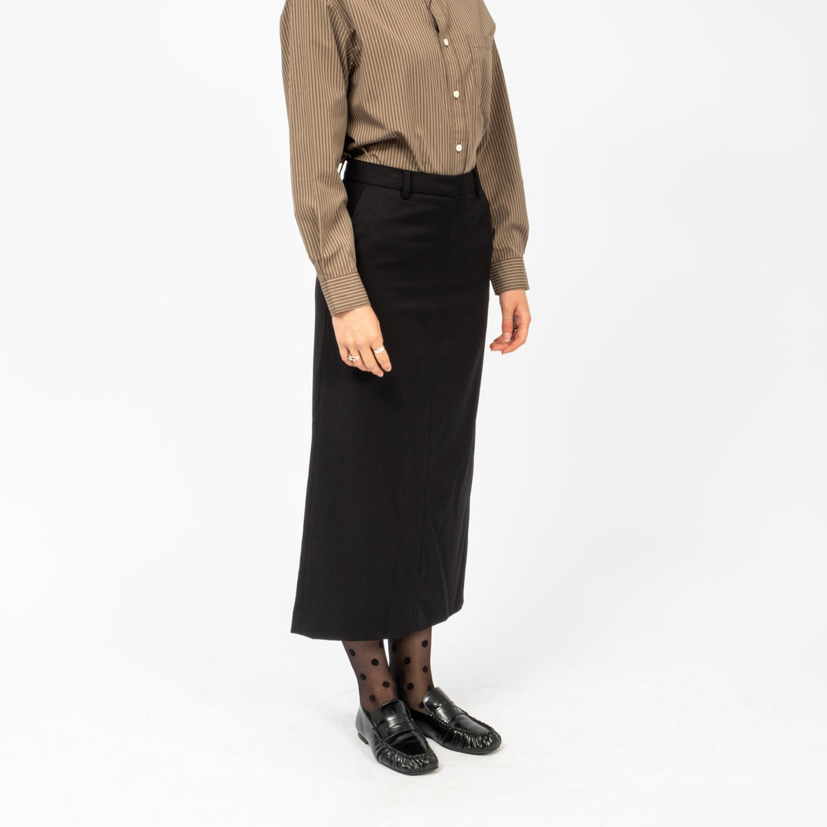 [DUNST] H-LINE LONG SKIRT _ BLACK