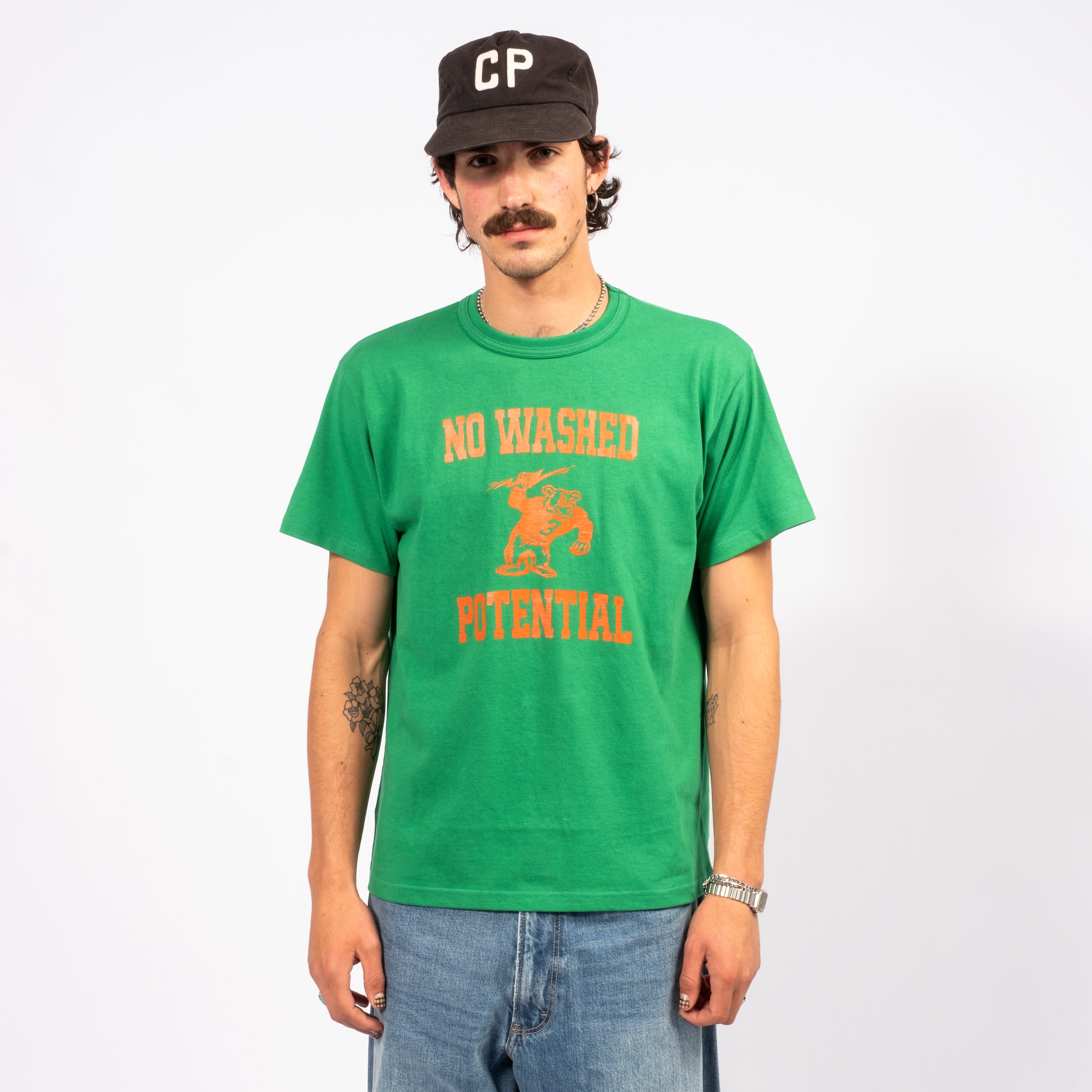 [COLLECT PIECES] NO WASHED POTENTIAL T-SHIRT _ GREEN