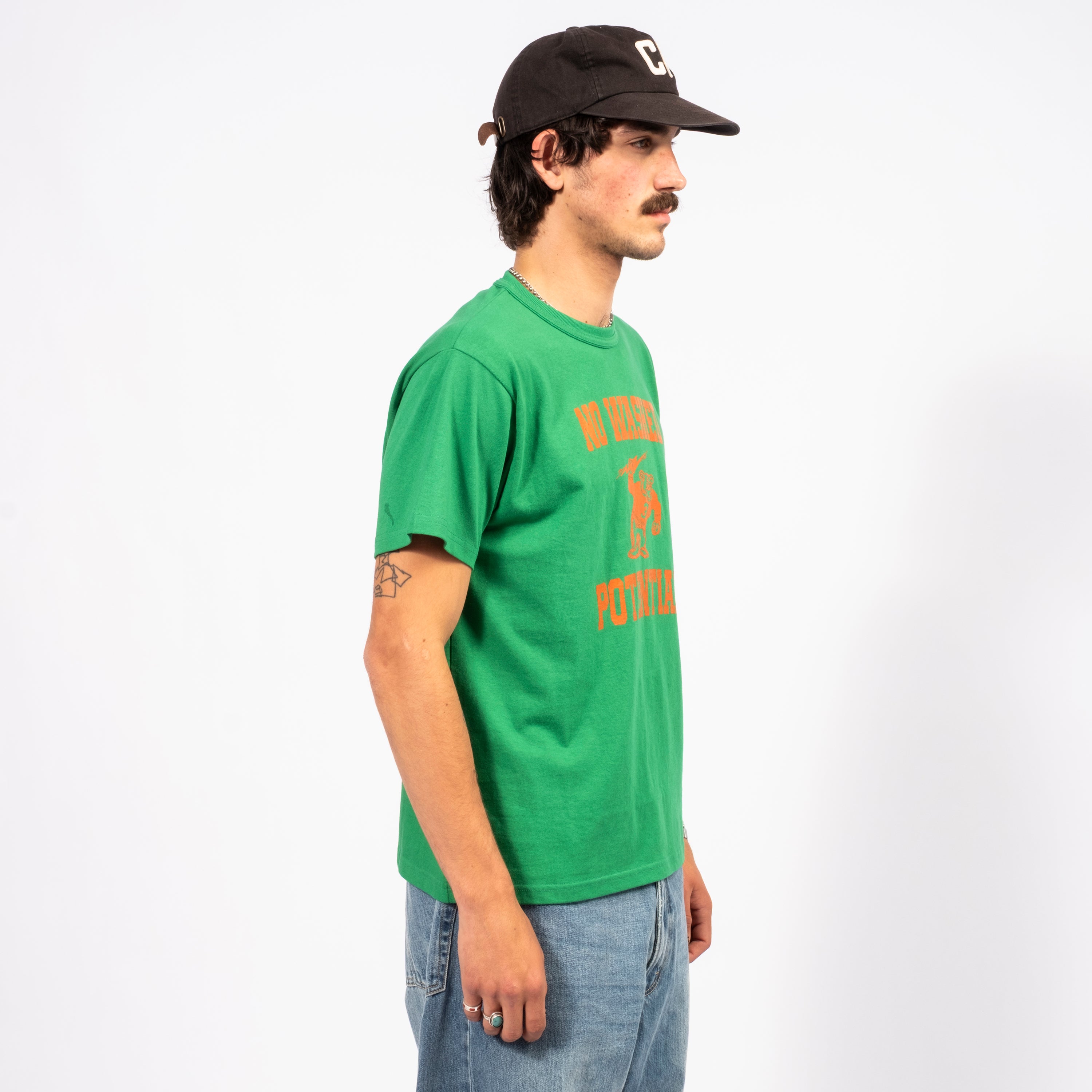 [COLLECT PIECES] NO WASHED POTENTIAL T-SHIRT _ GREEN