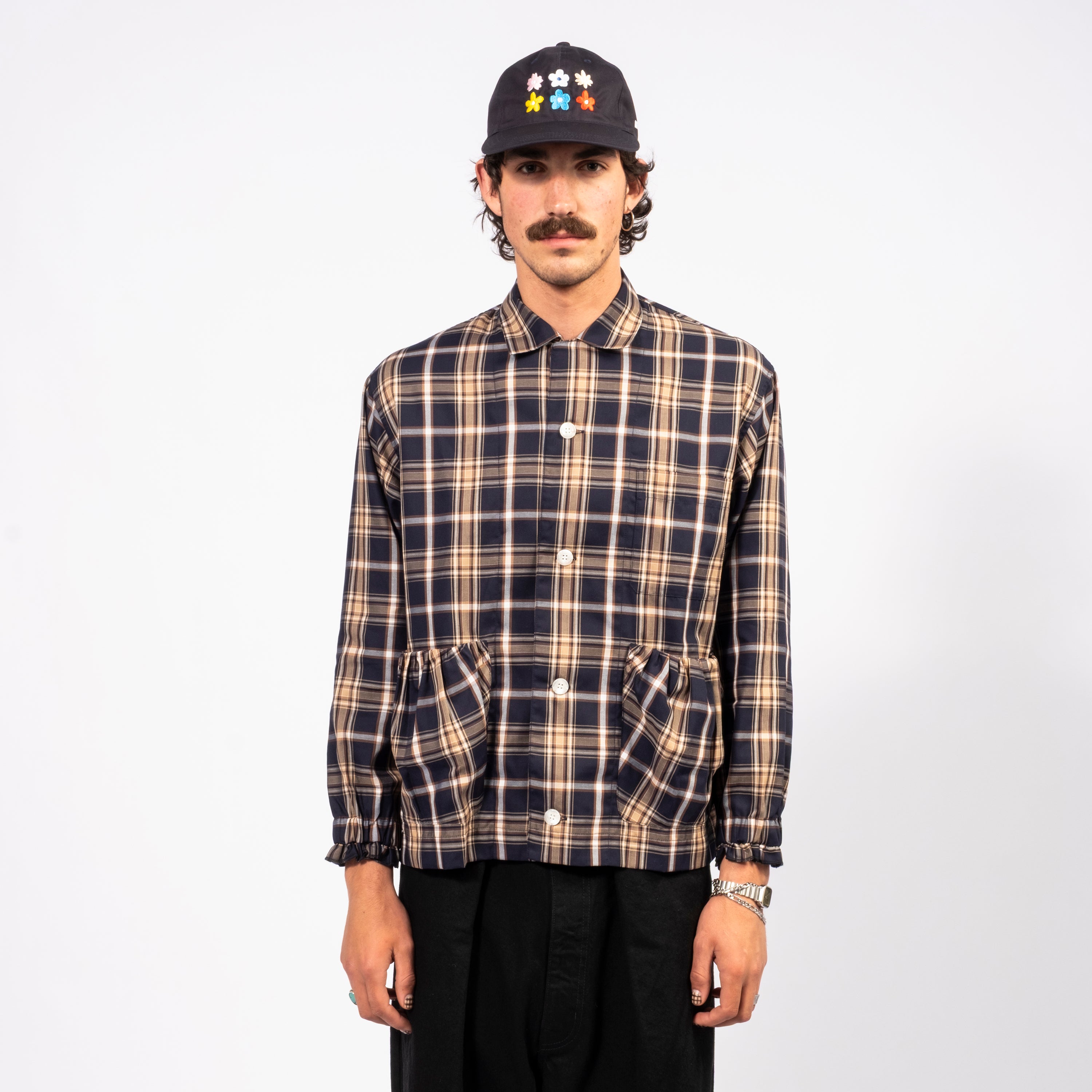 [NICK GEAR] PLAID SHIRT _ BROWN/NAVY
