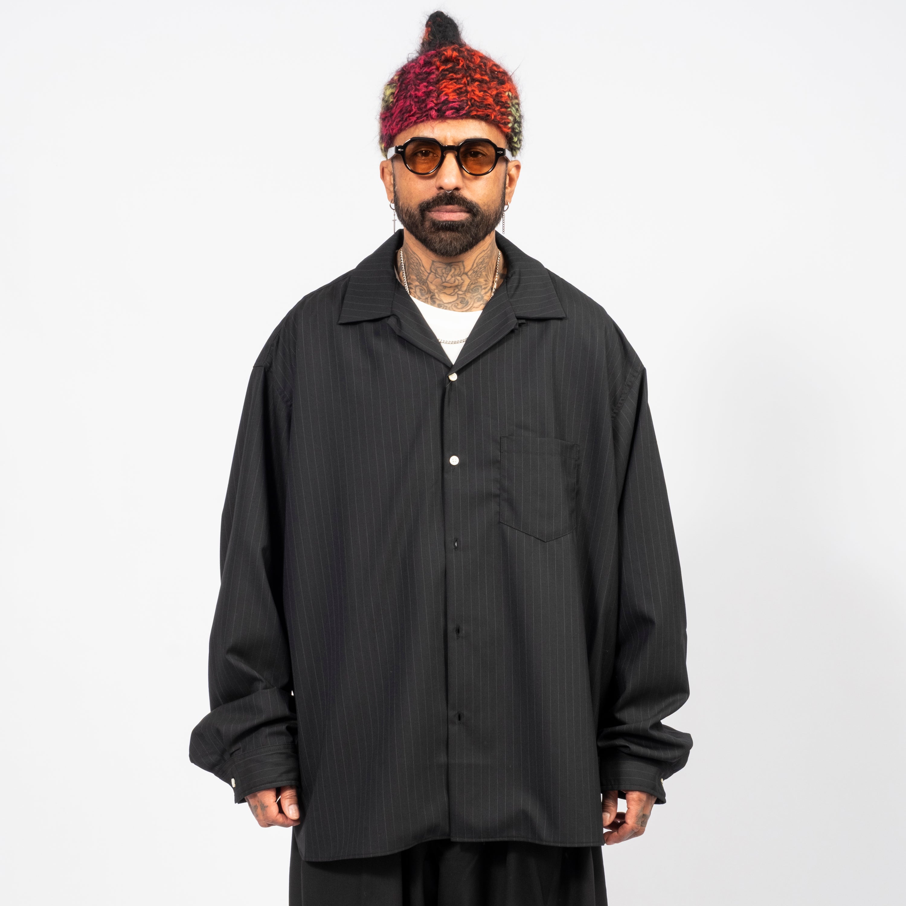[SILLAGE] RE-ENGINEERED OVERSHIRT _ BLACK STRIPE