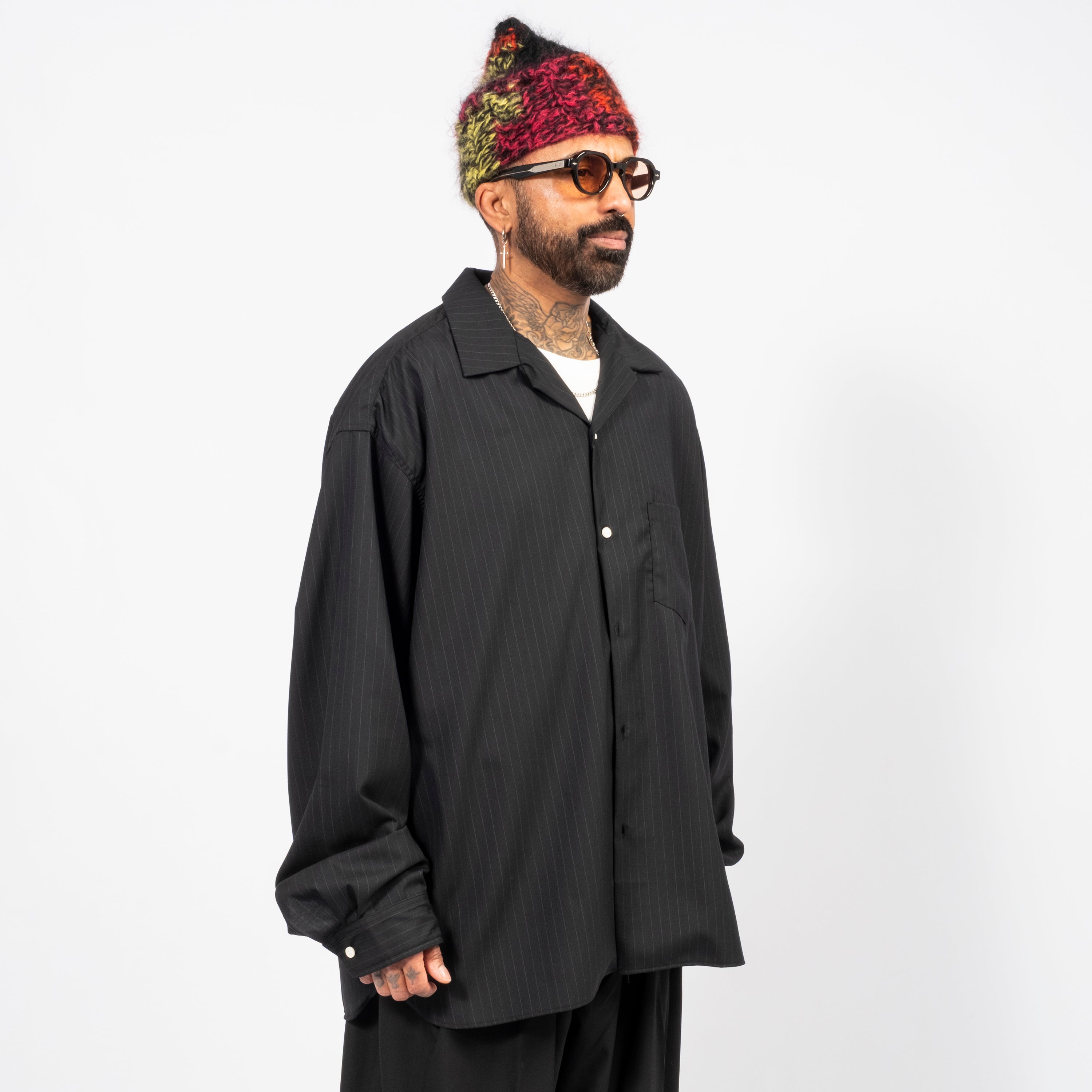 [SILLAGE] RE-ENGINEERED OVERSHIRT _ BLACK STRIPE
