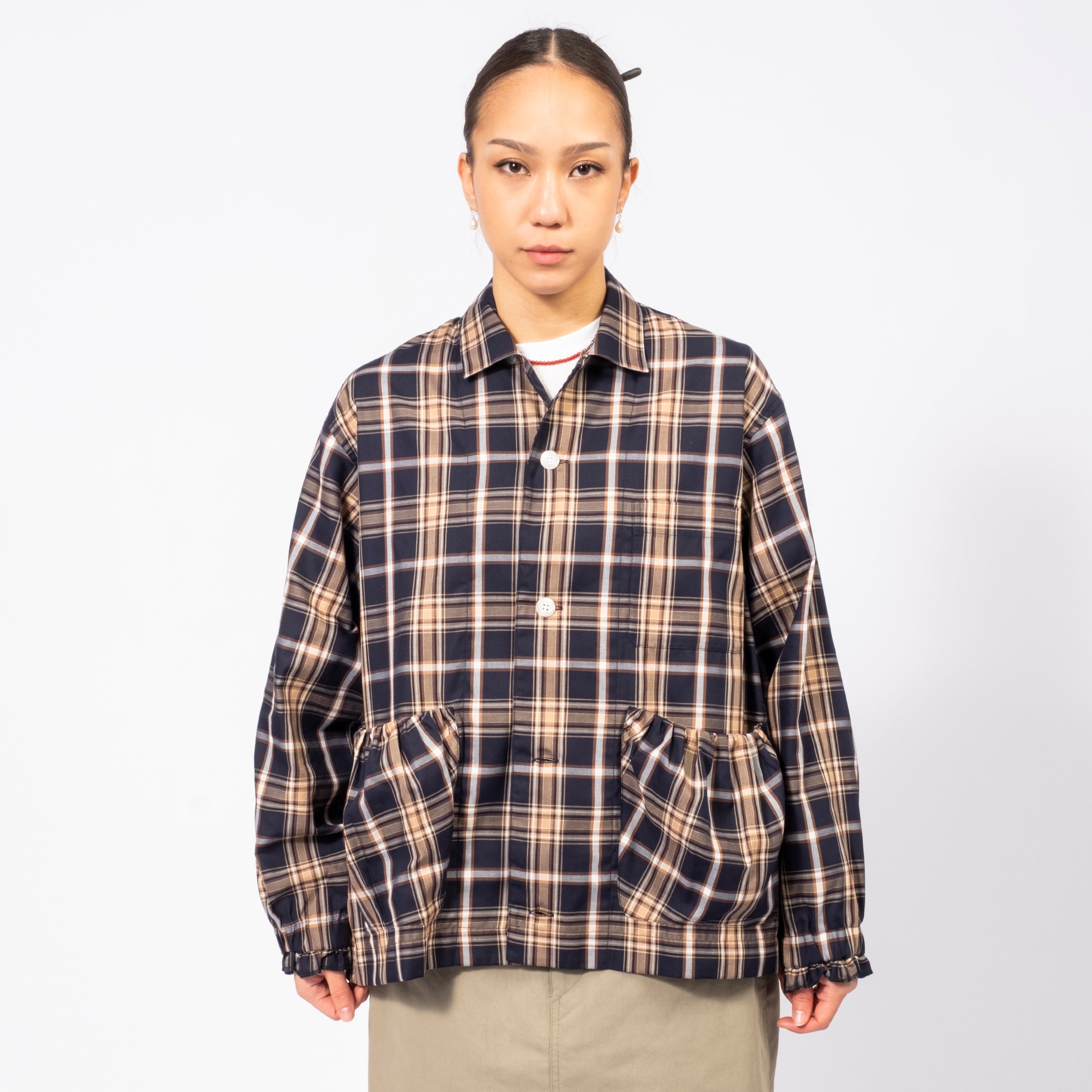[NICK GEAR] PLAID SHIRT _ BROWN/NAVY