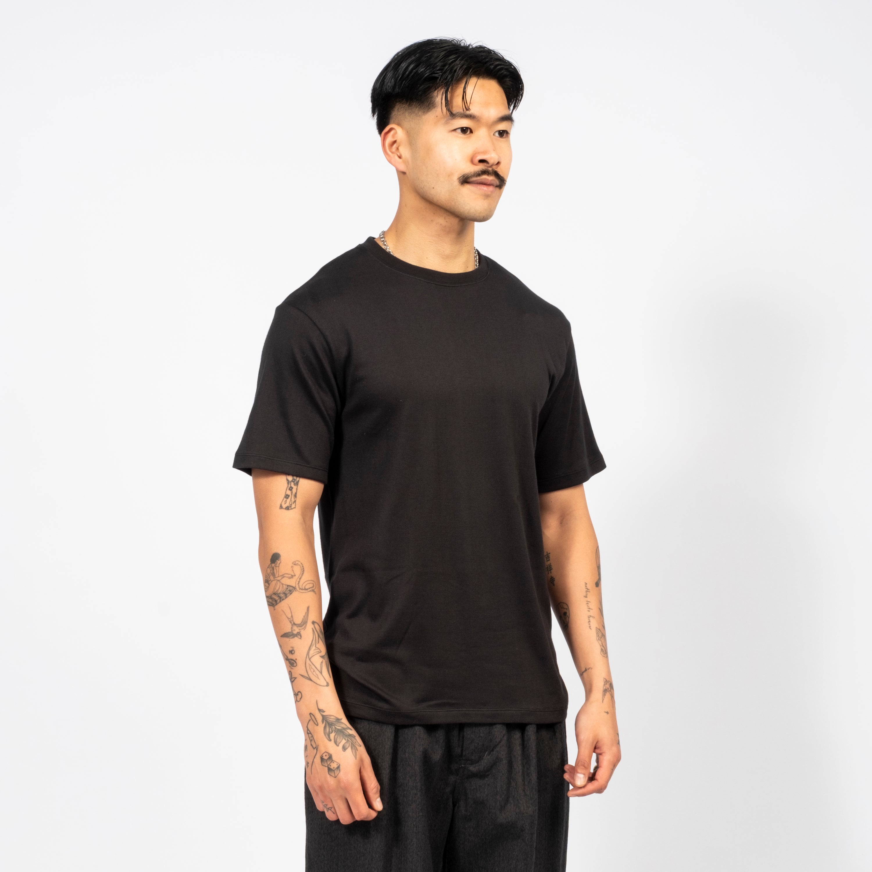 [NANAMICA] LOOPWHEEL COOLMAX JERSEY T _ BLACK