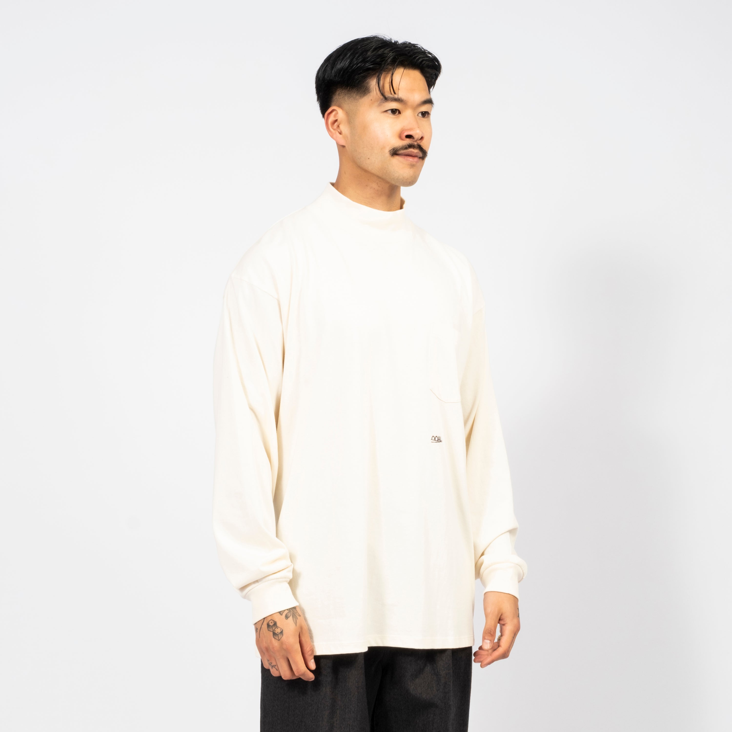 [NANAMICA] OOAL MOCK NECK L/S TEE _ IVORY