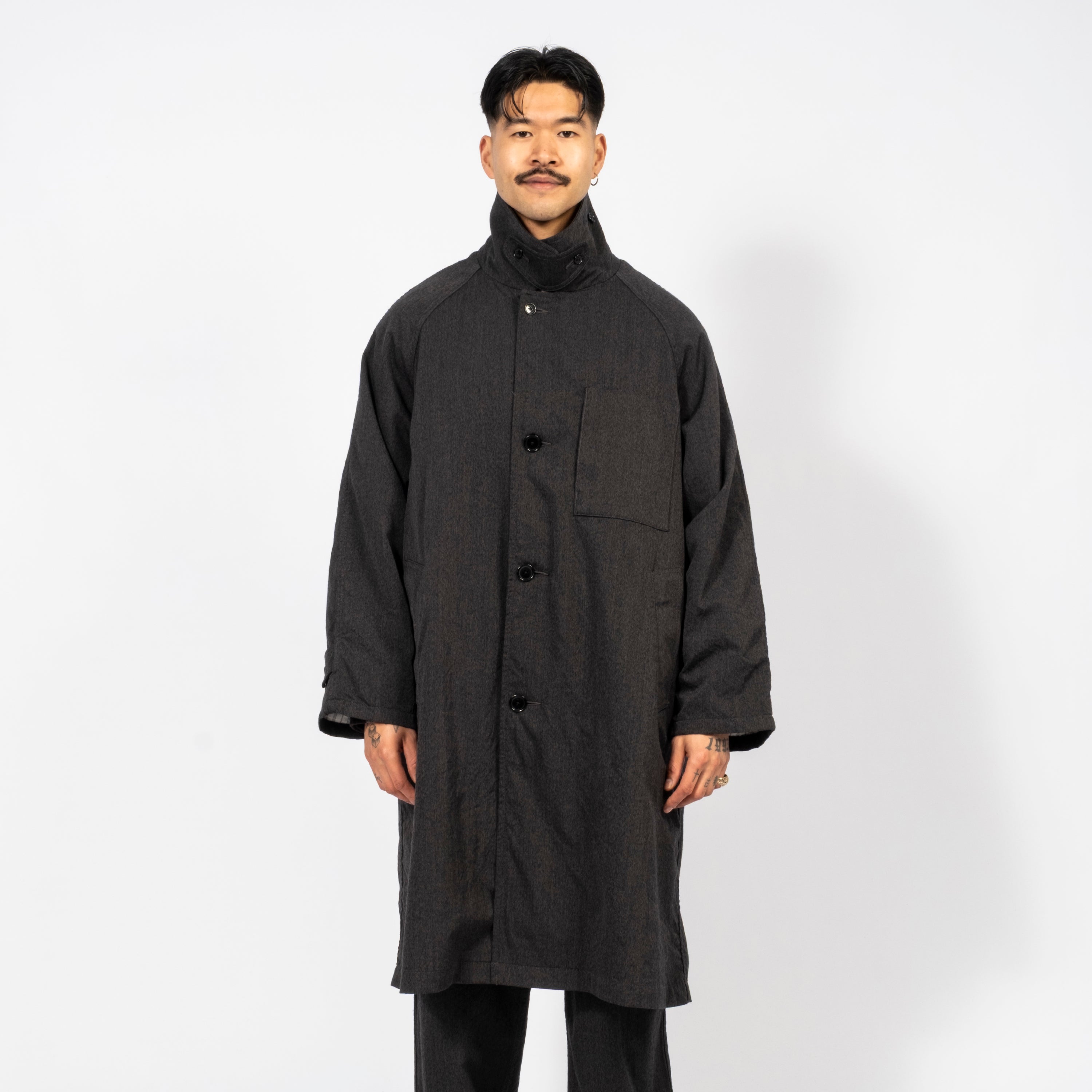 [NANAMICA] WINDSTOPPER SINGLE BREASTED COAT _ CHARCOAL
