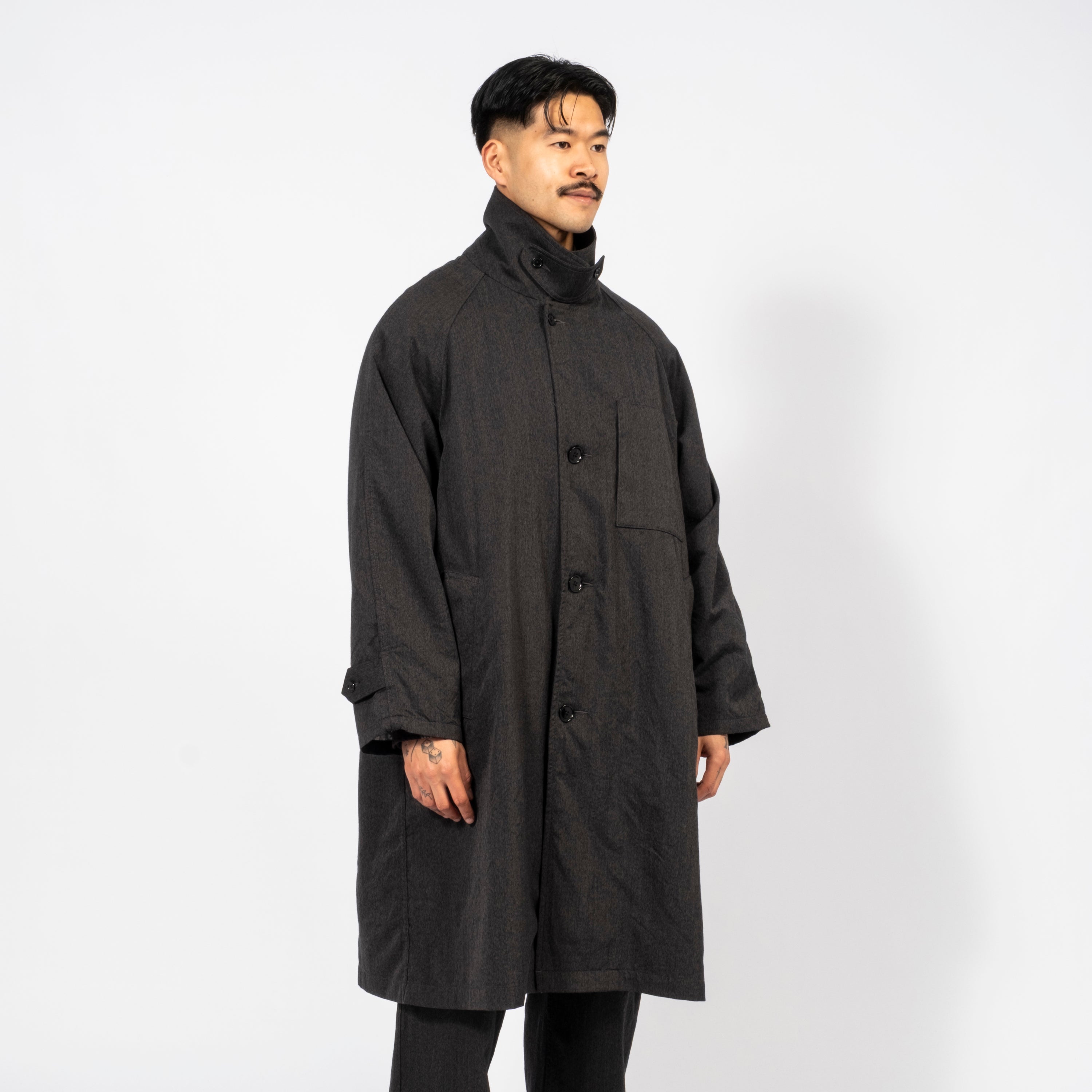 [NANAMICA] WINDSTOPPER SINGLE BREASTED COAT _ CHARCOAL