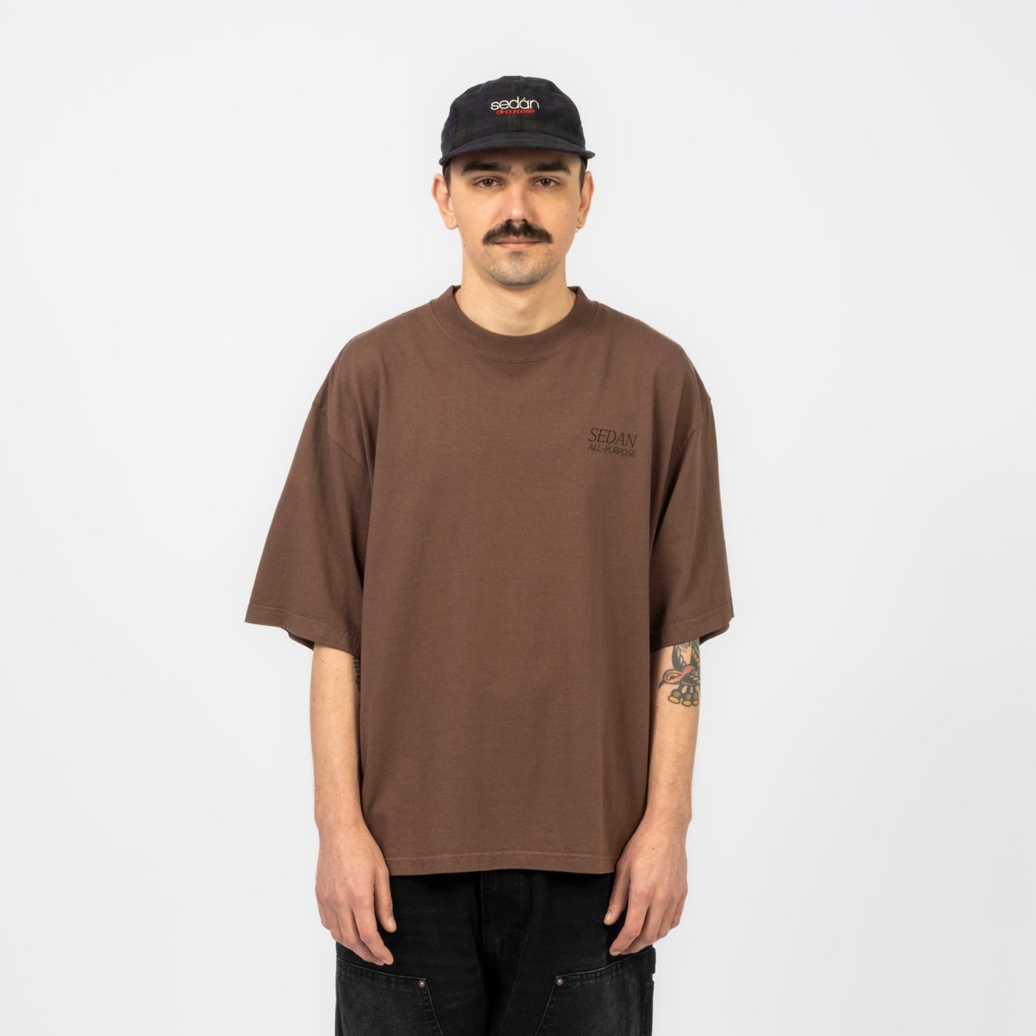 [SEDAN ALL-PURPOSE] GARMENT DYED SS TEE _ DARK BROWN