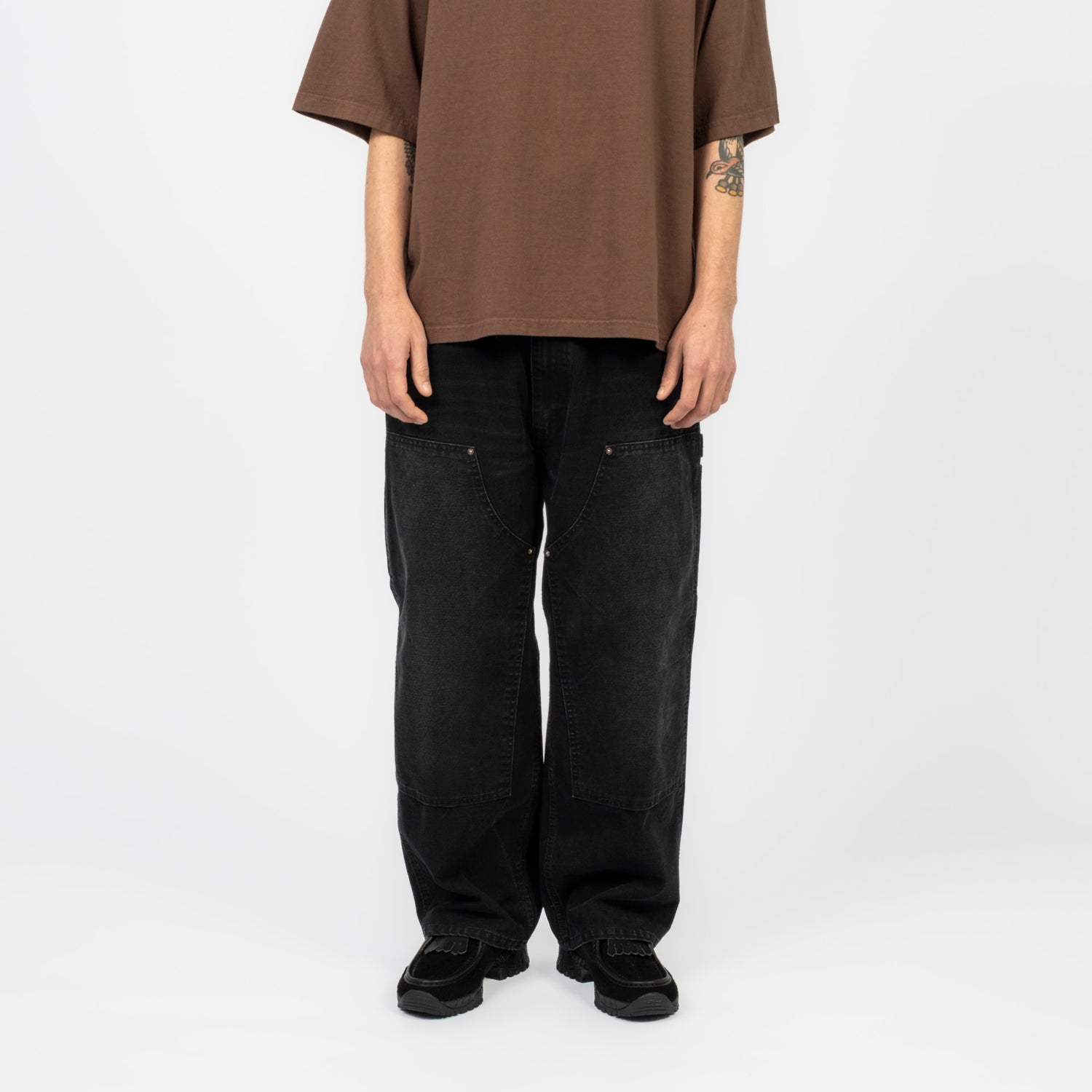 [SEDAN ALL-PURPOSE] VINTAGE WASHED DOUBLE KNEE PANTS _ BLACK