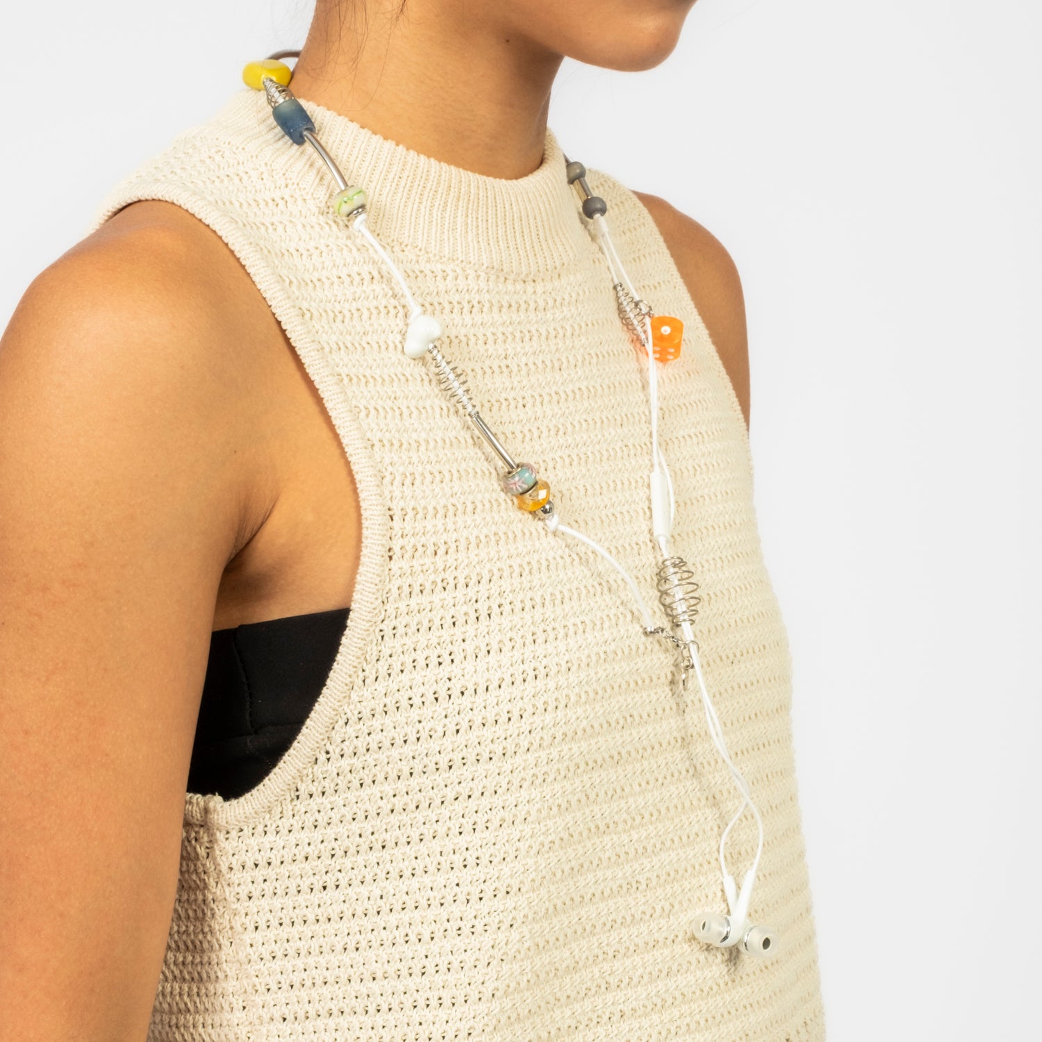[52HZ LAB] SAMSUNG EARPHONE NECKLACE _ ORANGE DICE