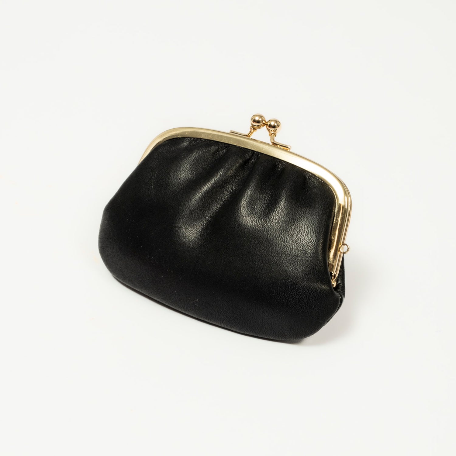 [BEAMS JAPAN] 5664-0184-018 COW LEATHER KISS-LOCK WALLET  _ BLACK