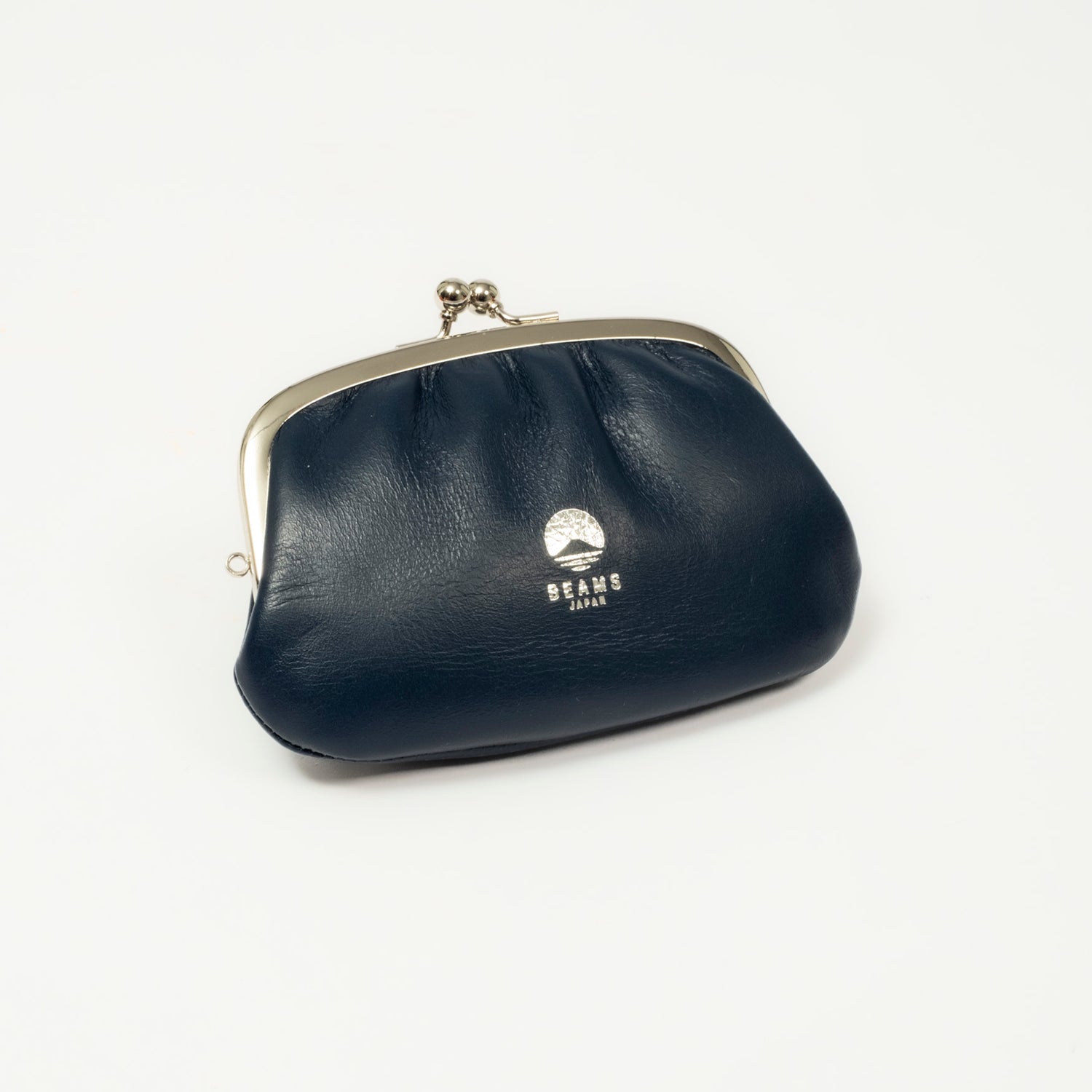 [BEAMS JAPAN] 5664-0184-018 COW LEATHER KISS-LOCK WALLET  _ NAVY