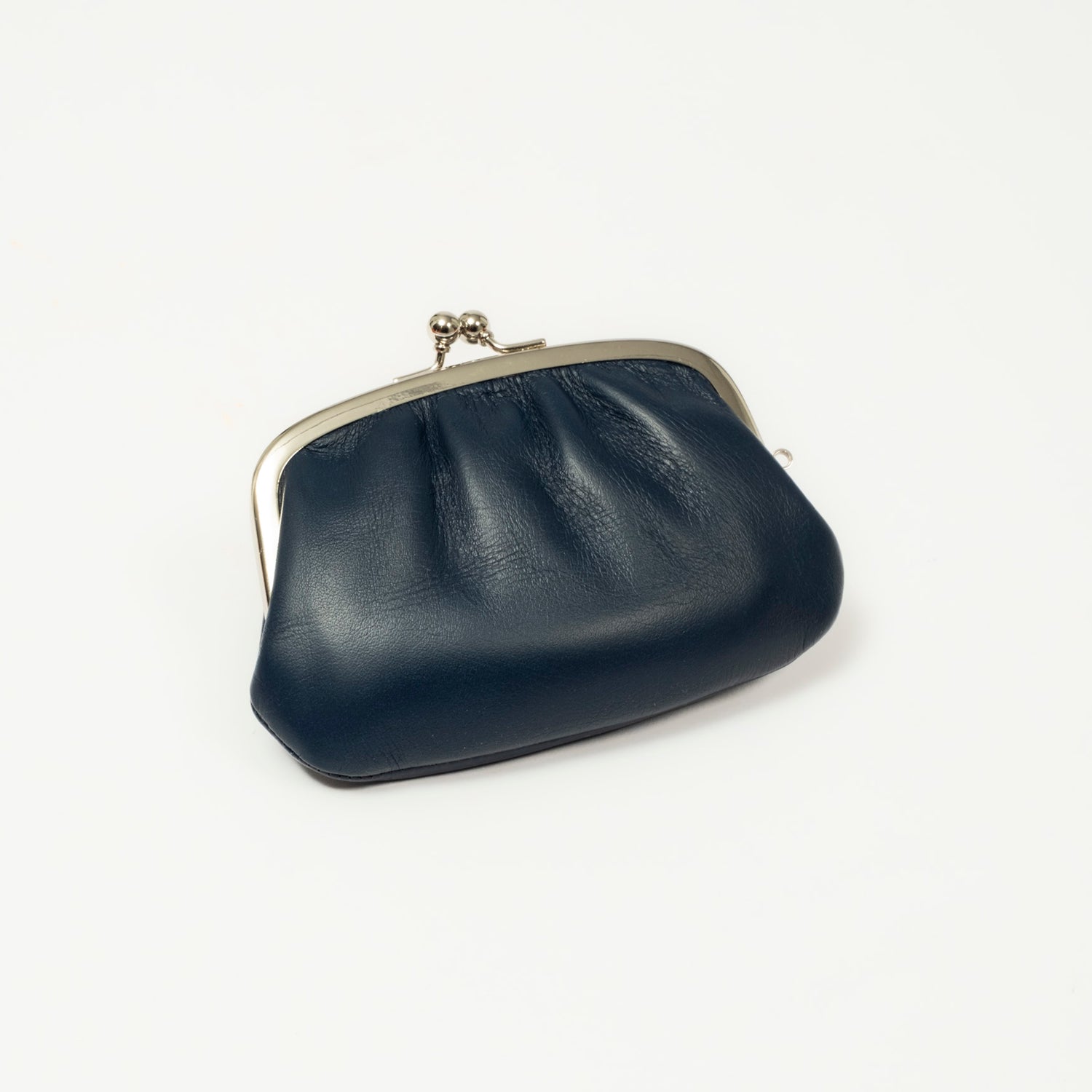 [BEAMS JAPAN] 5664-0184-018 COW LEATHER KISS-LOCK WALLET  _ NAVY