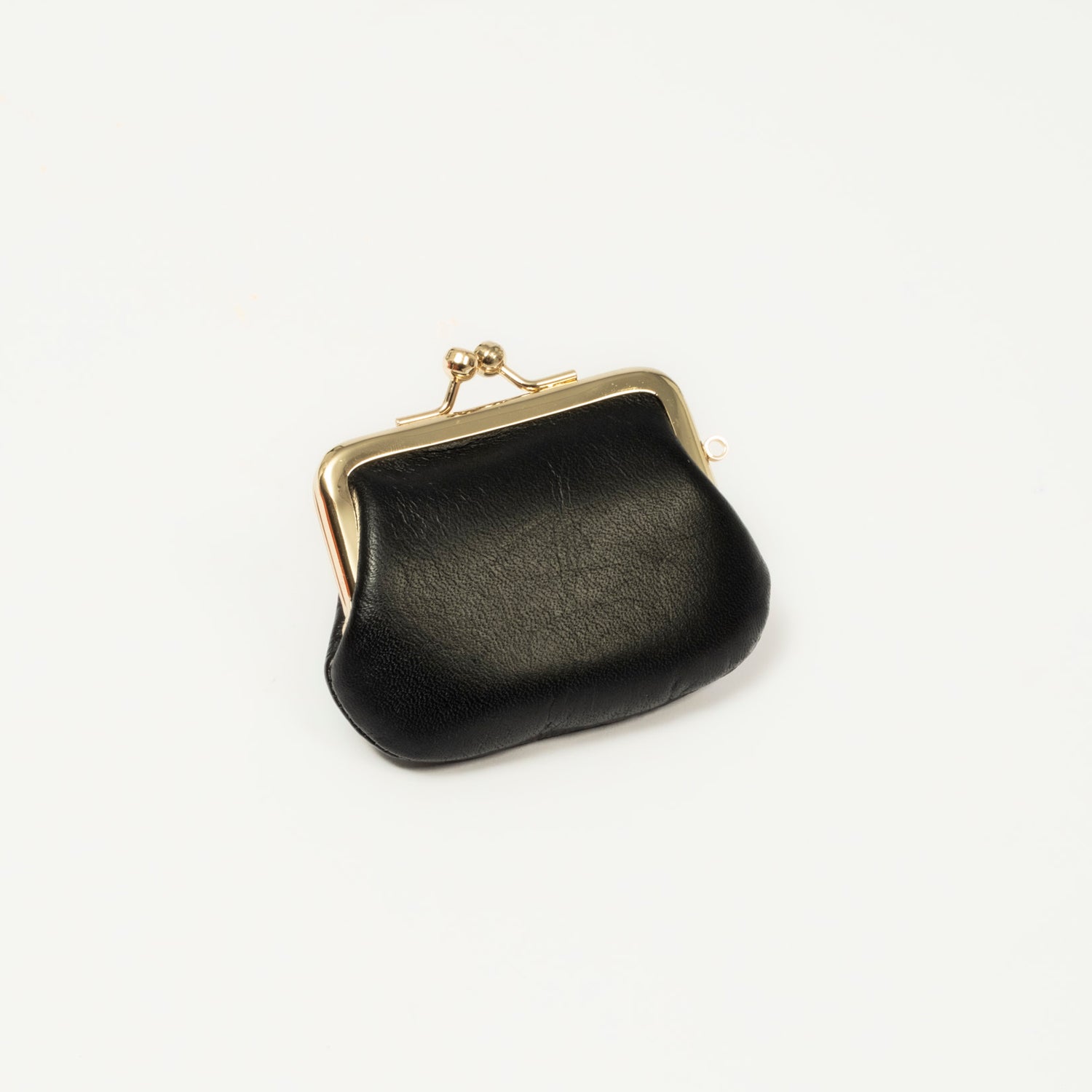 [BEAMS JAPAN] 5664-0186-018 COW LEATHER MINI KISS-LOCK WALLET _ BLACK