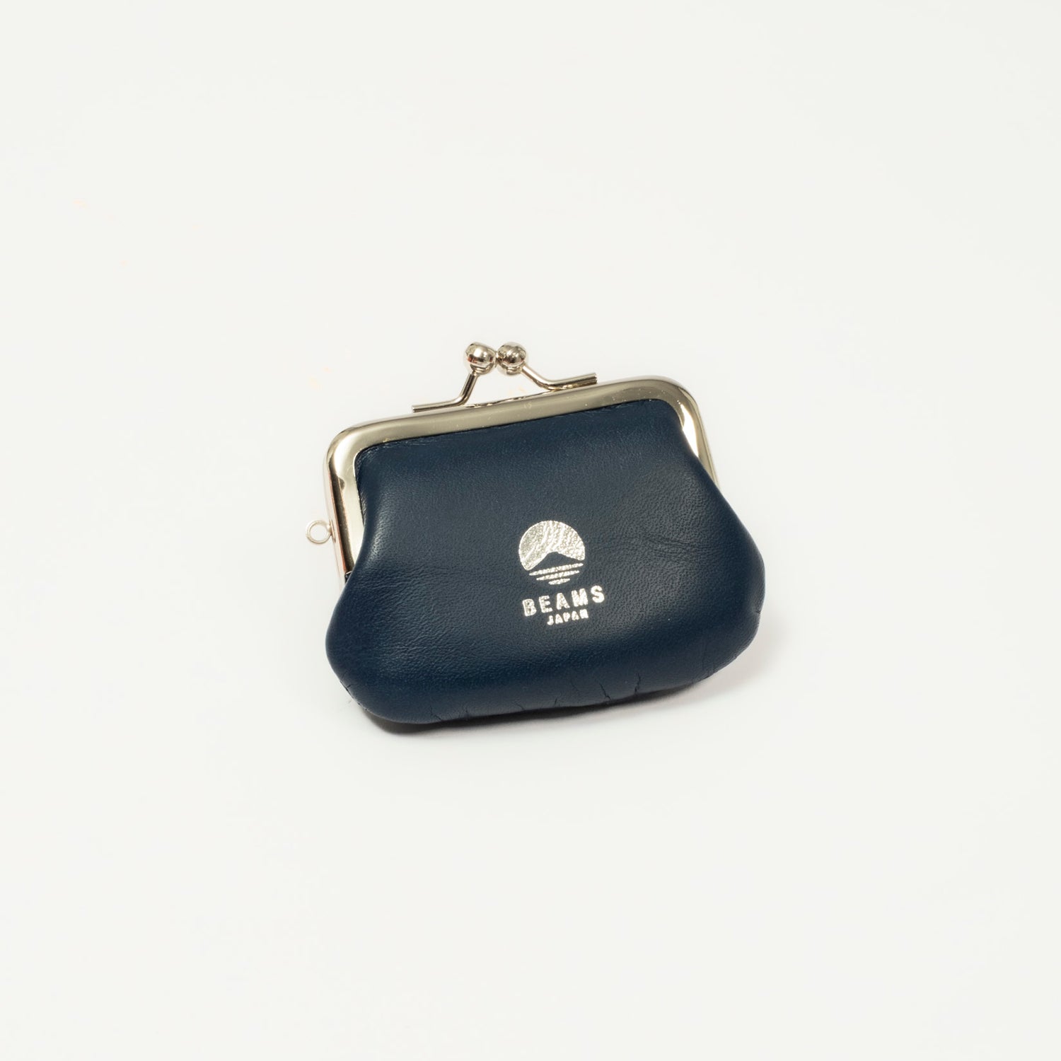 [BEAMS JAPAN] 5664-0187-018 COW LEATHER MINI KISS-LOCK WALLET _ NAVY