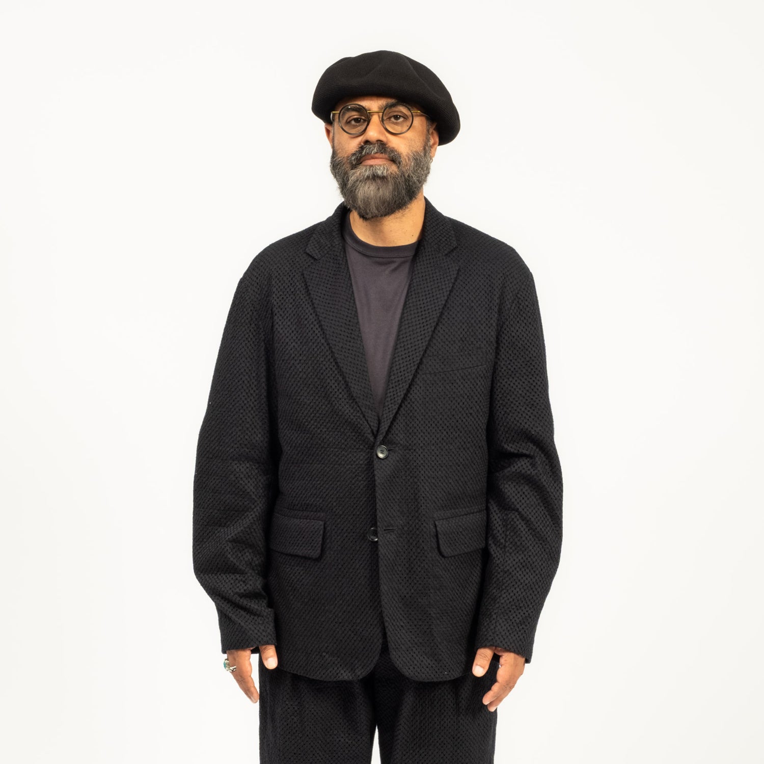 [BLUE BLUE JAPAN] J6996 MENS WOVEN MEYER LACETAILORED JACKET _ DARK NAVY