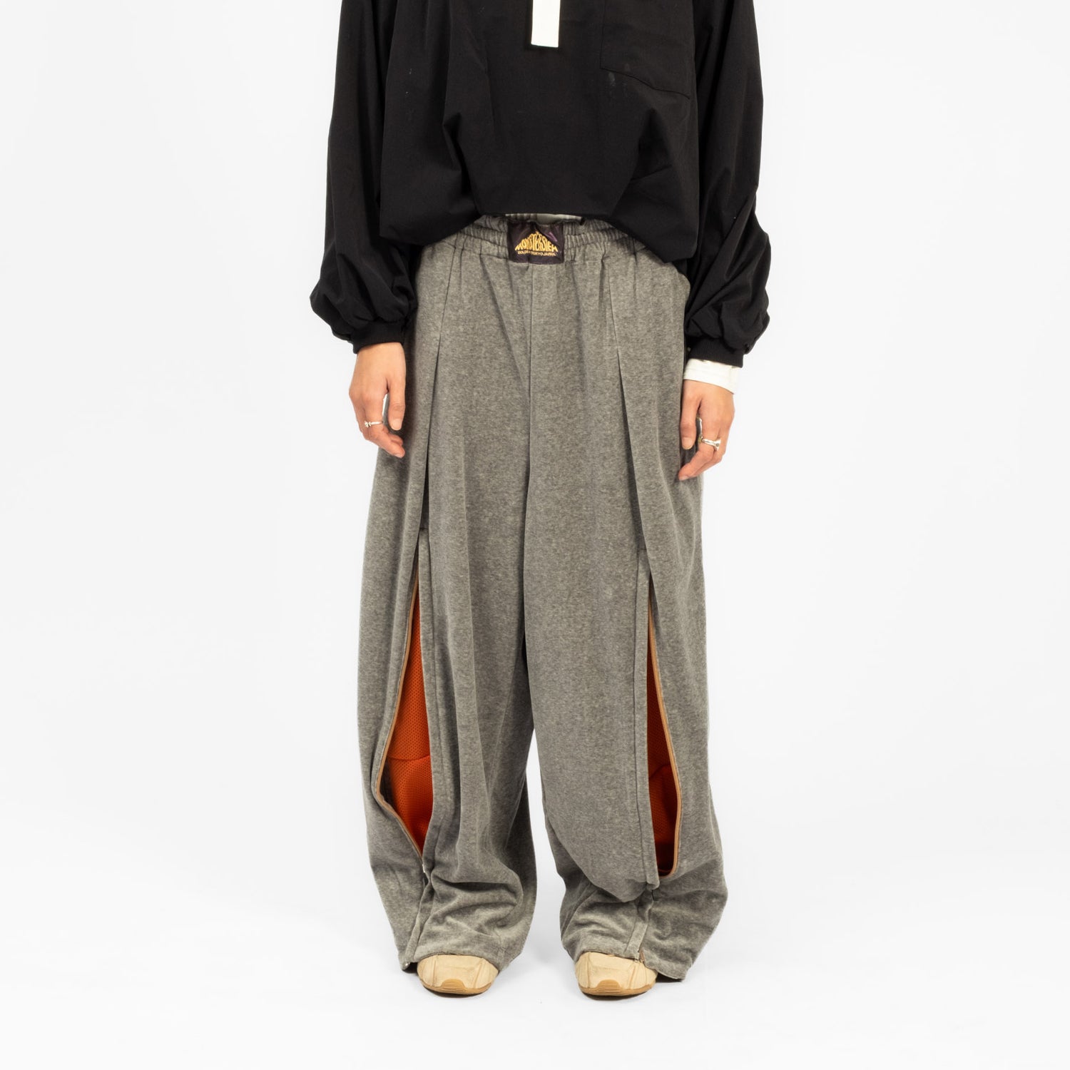 [LEH] 1136 ZIP WIDE TRACK PANTS _ GREY