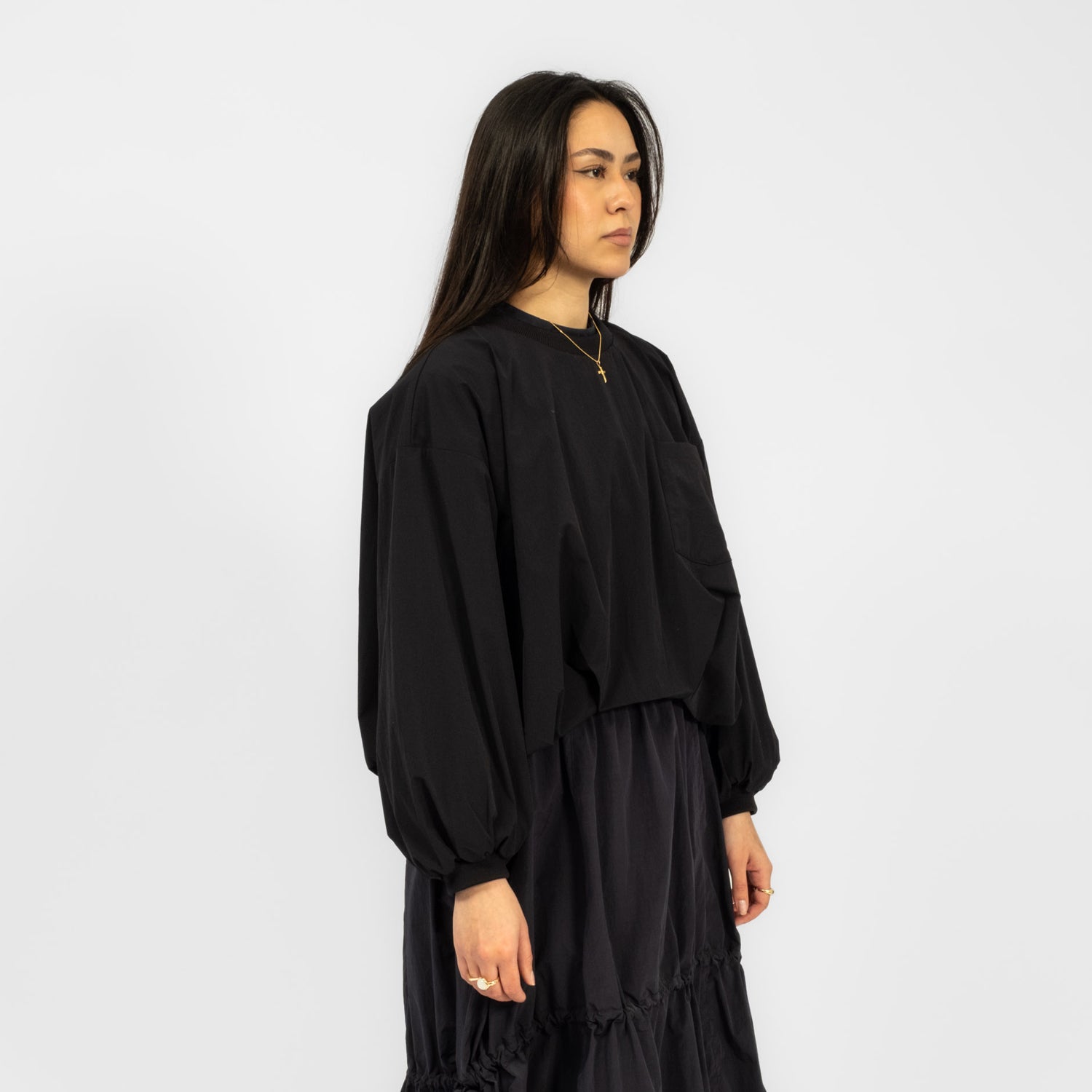 [F/CE] BALLOON PULLOVER SHIRT _ BLACK