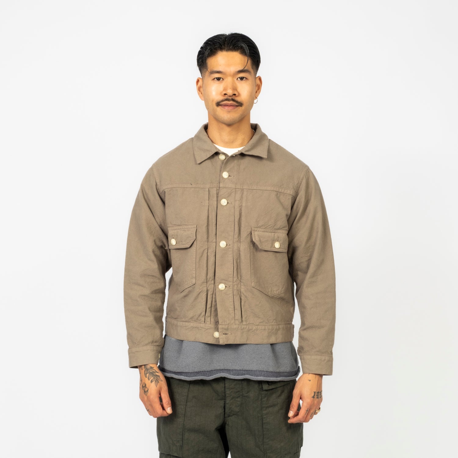 [INNAT] TYPE-2 TRUCKER JACKET _ GREIGE