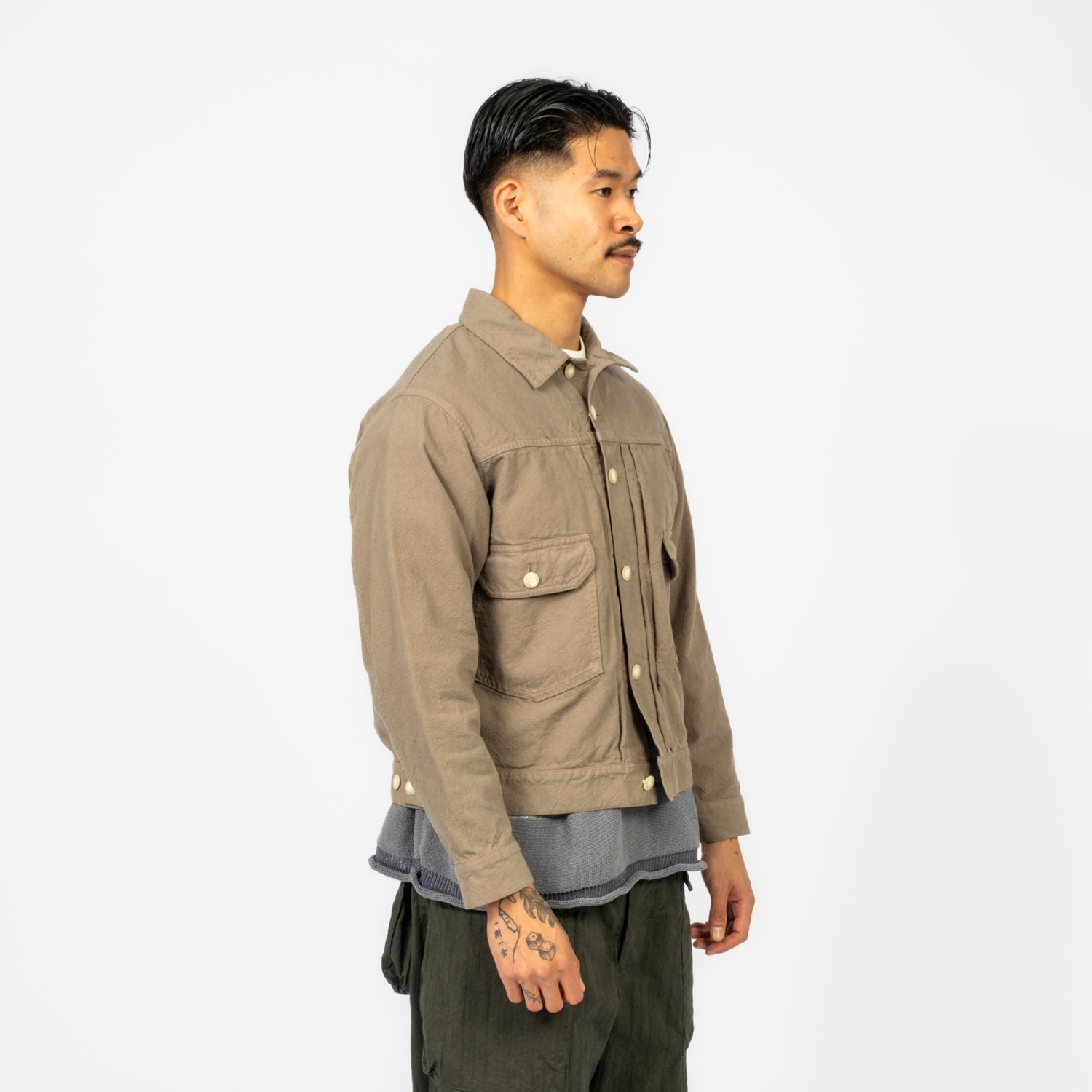 [INNAT] TYPE-2 TRUCKER JACKET _ GREIGE
