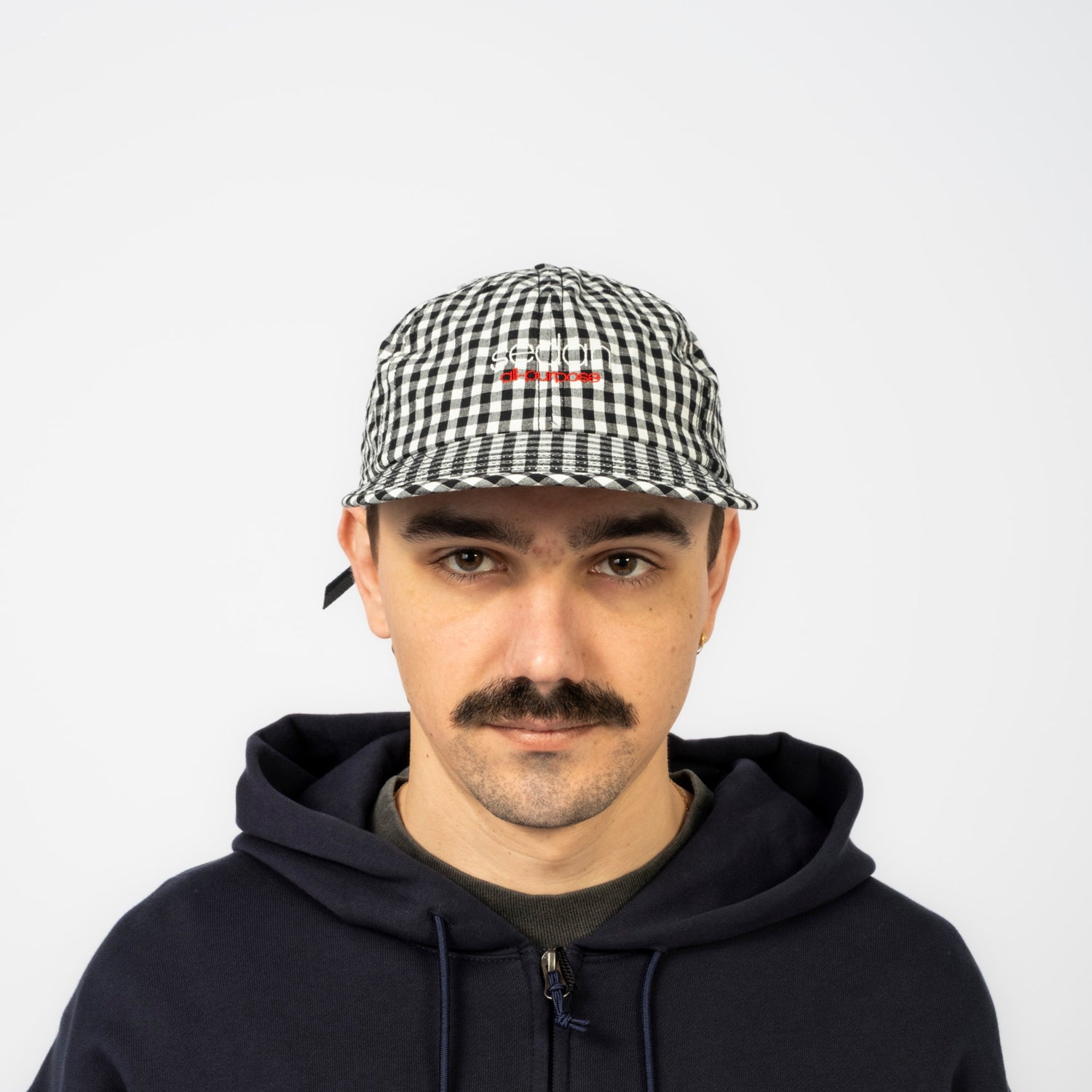 [SEDAN ALL-PURPOSE] CLASSIC LOGO COTTON LINEN CAP _ GINGHAM PLAID