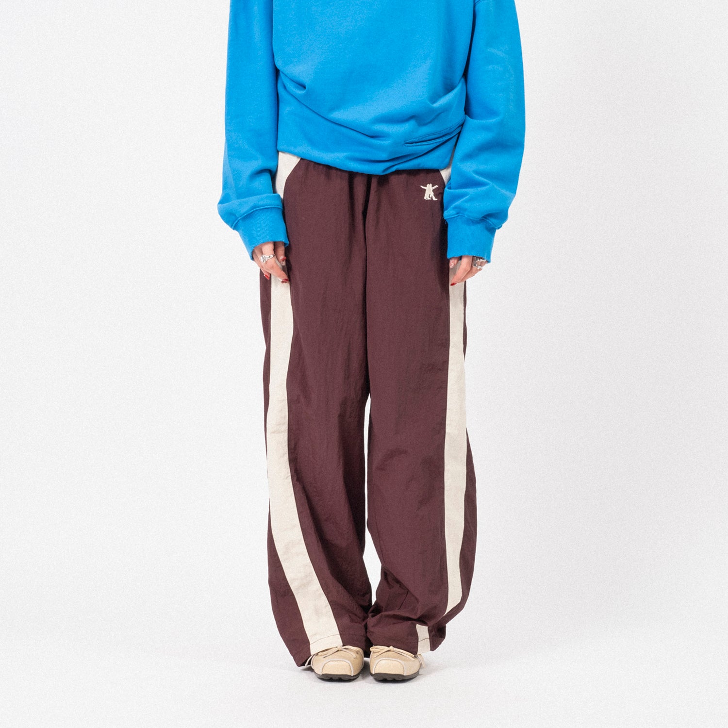 [OPEN YY] YY COLOUR BLOCK PANTS _ BROWN