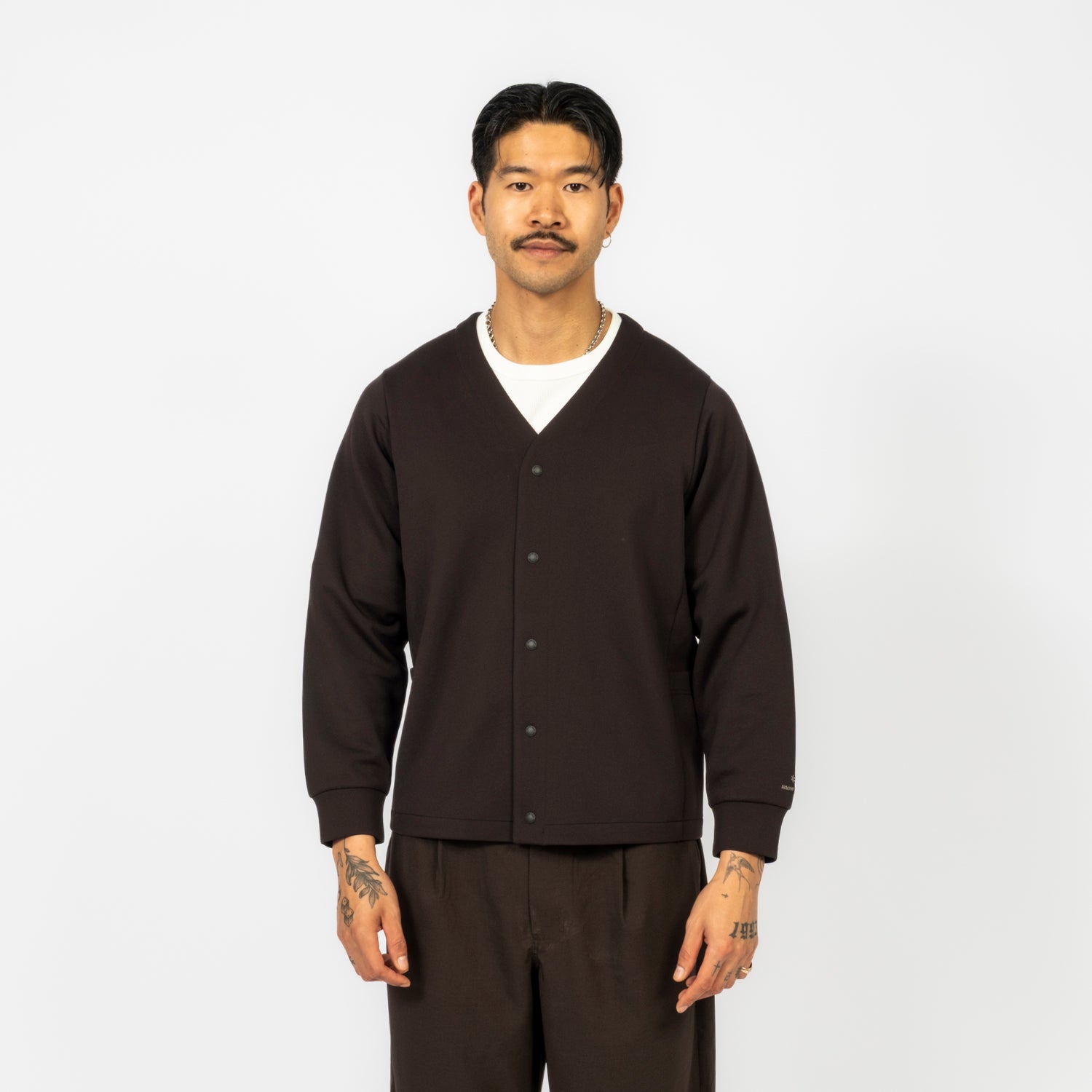 [SNOW PEAK] DOUBLE KNIT CARDIGAN _ BLACK