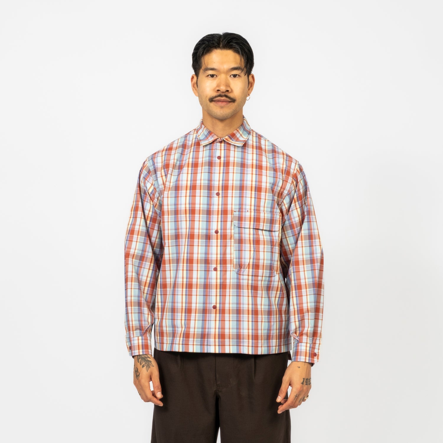 [SNOW PEAK] FADE CHECK BREEZY SHIRT _ RED