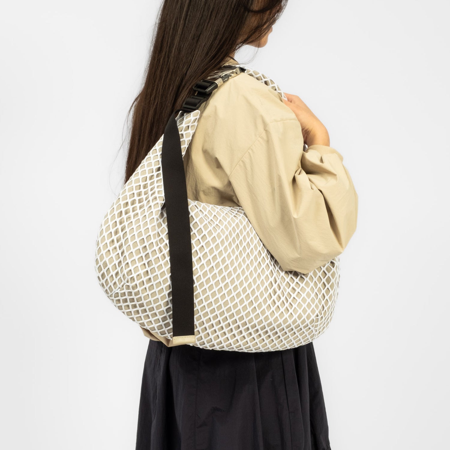 [F/CE] MESH BIG SHOULDER TOTE _ BEIGE