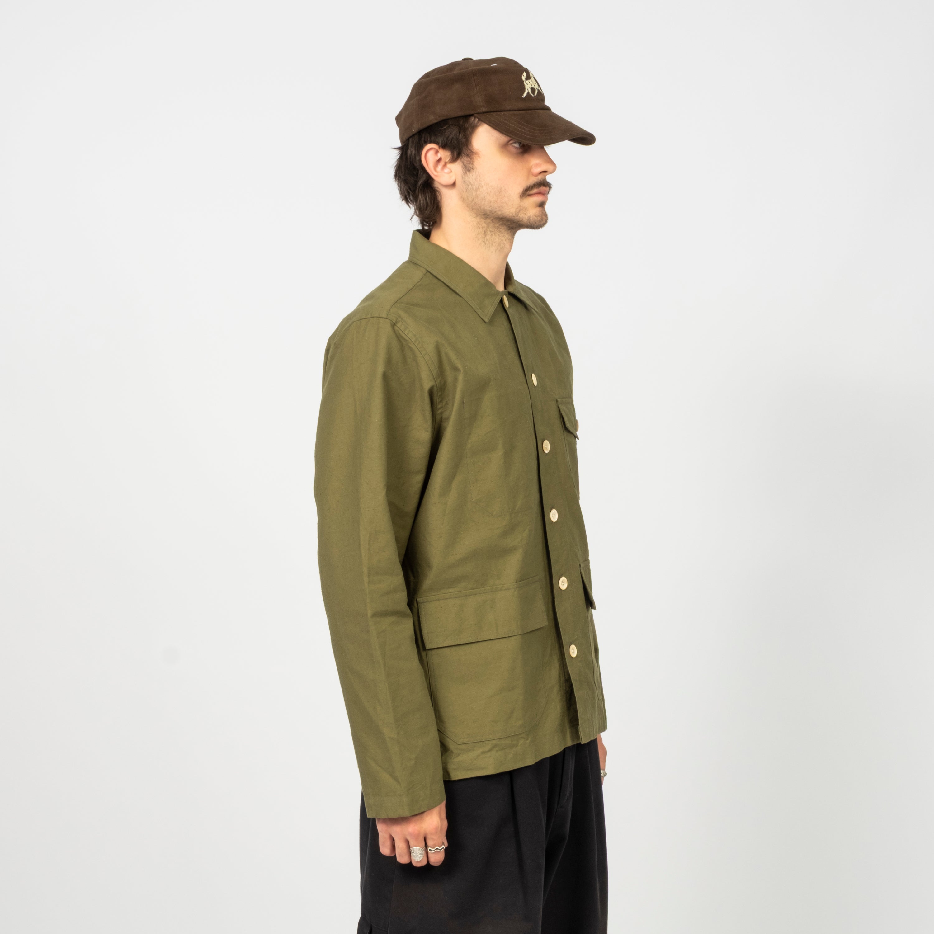 [DRAKE'S] FOUR POCKET OVERSHIRT _ MILITARY GREEN