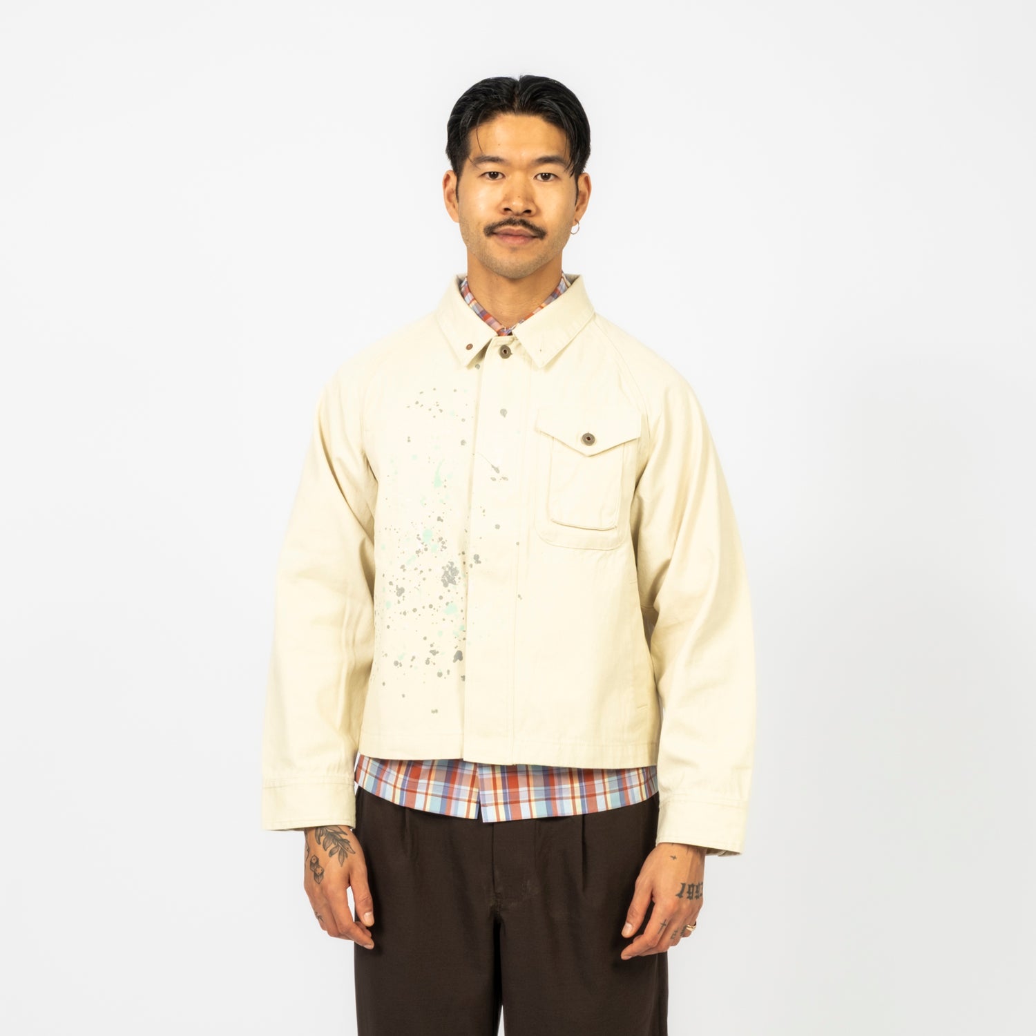 [SNOW PEAK] SULFUR DYED FADE PAINTED COVERALL _ ECRU
