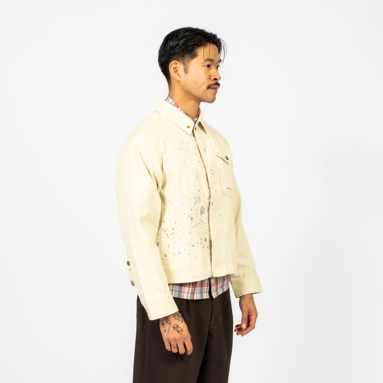[SNOW PEAK] SULFUR DYED FADE PAINTED COVERALL _ ECRU