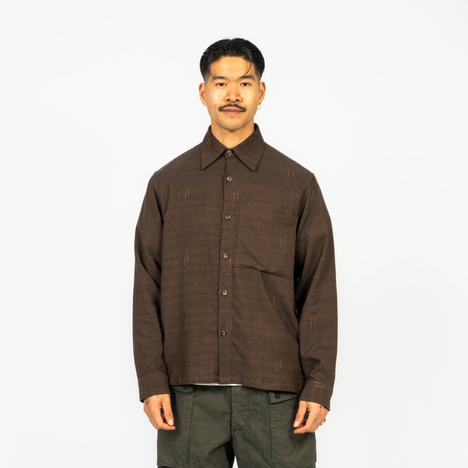 [KARTIK RESEARCH] SS26-68 BOX SHIRT _ BROWN