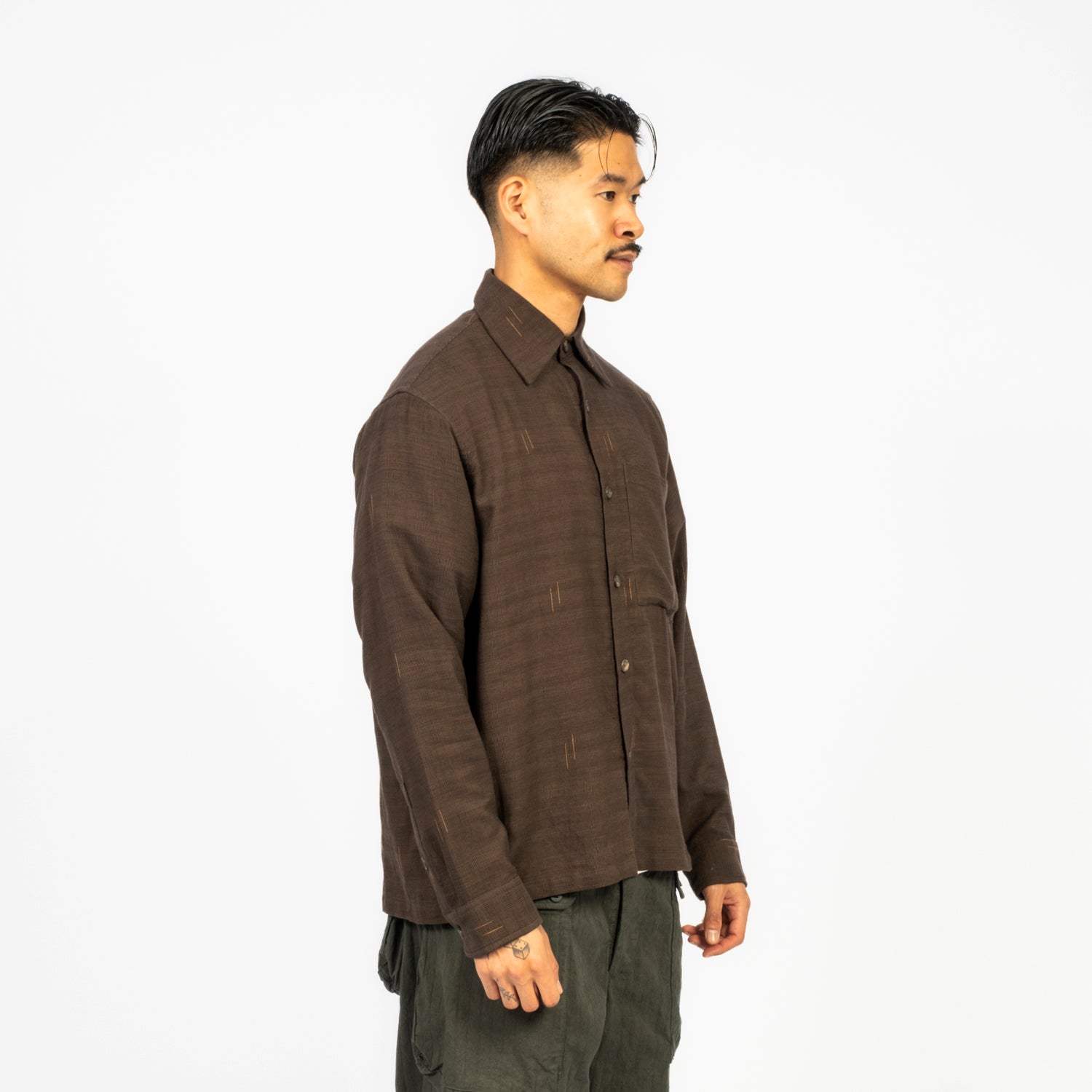 [KARTIK RESEARCH] SS26-68 BOX SHIRT _ BROWN